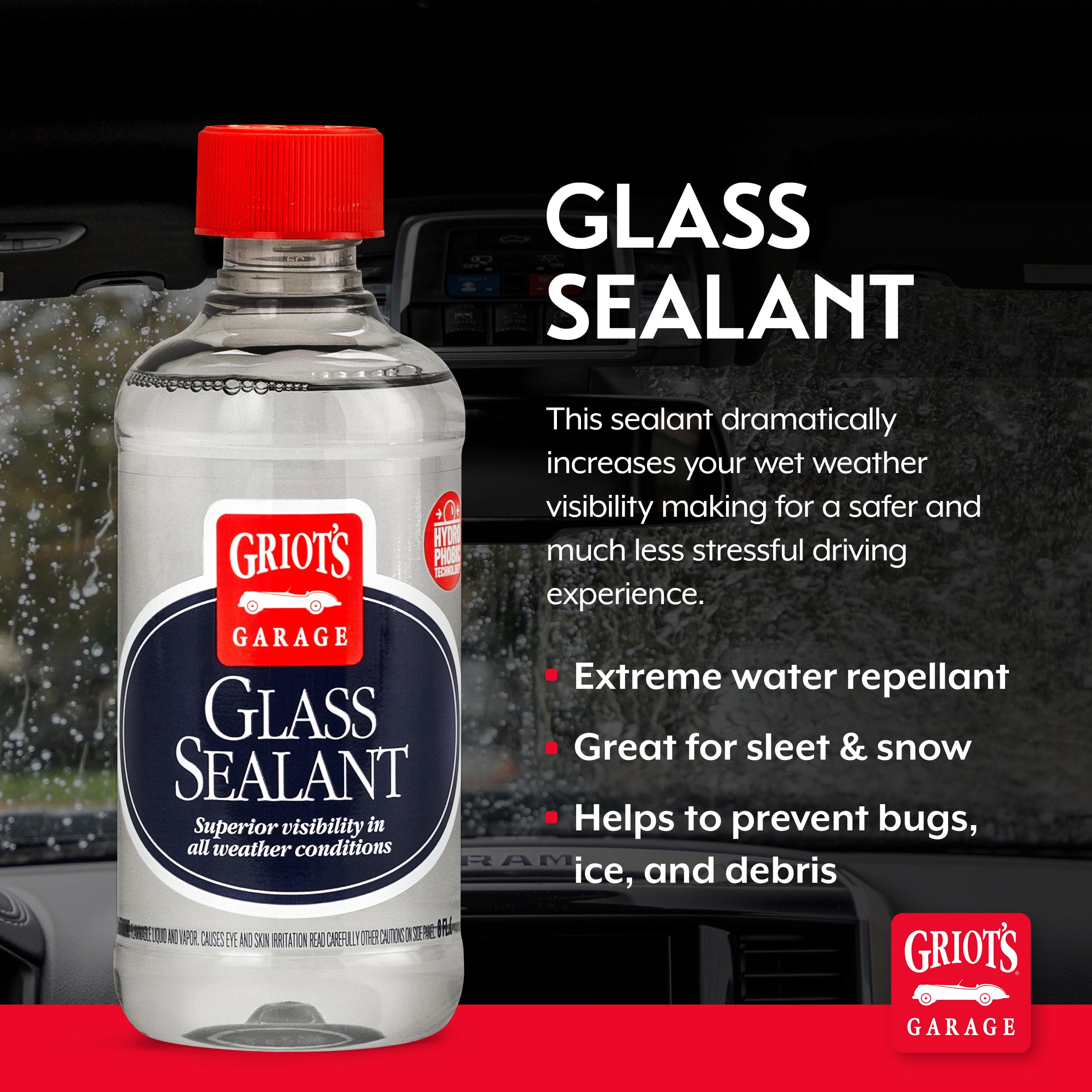 Griot’s Garage Glass Sealant Coating for Cars, Trucks, SUVs, and More, for Water Spots, 11033, 8oz - Image 2