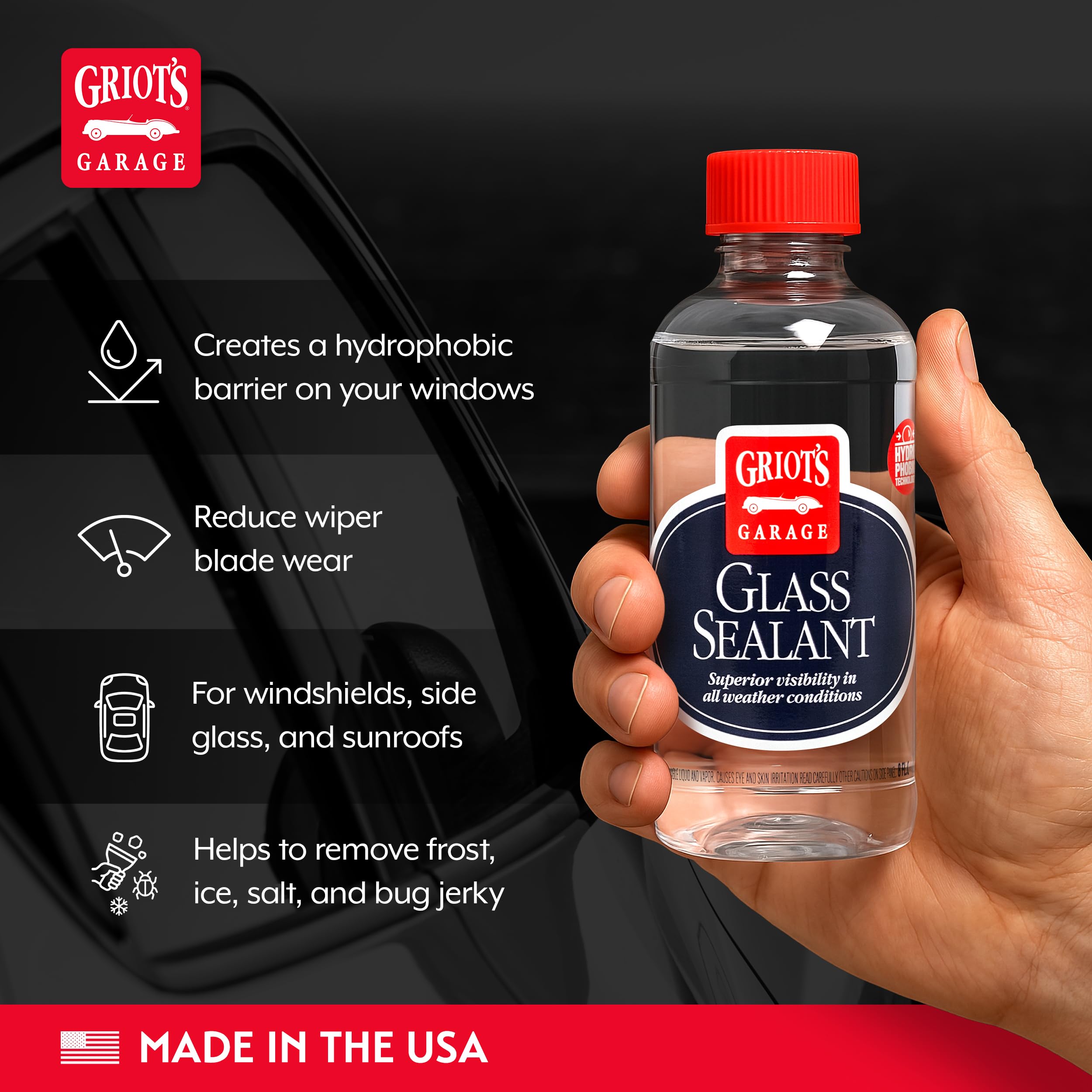 Griot’s Garage Glass Sealant Coating for Cars, Trucks, SUVs, and More, for Water Spots, 11033, 8oz - Image 3