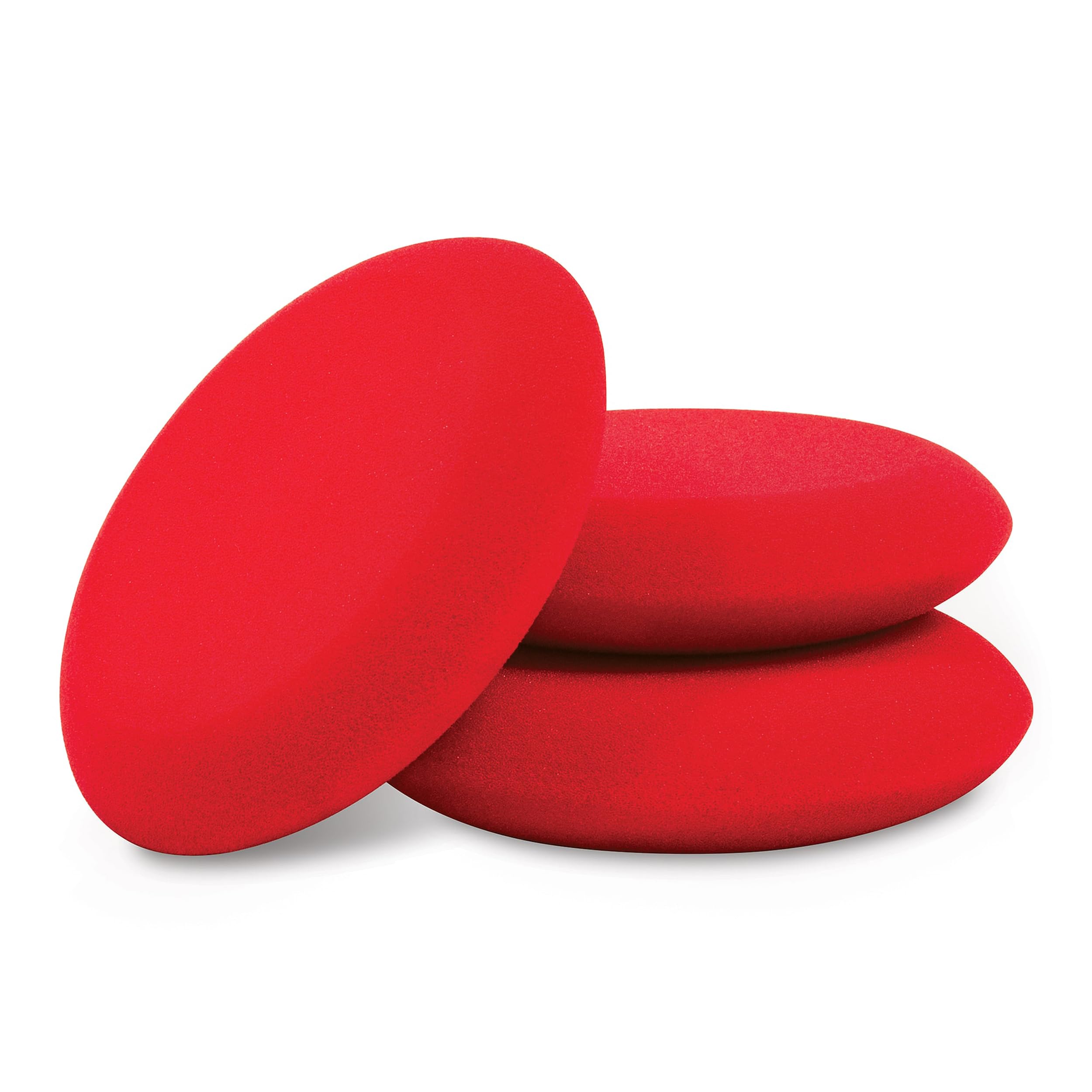 Griot's Garage Hand Wax Applicators, Foam Car Detailing Pads for Smooth Application of Waxes, Polishes, Dressing, Protectants, and More, Machine-Washable and Reusable, Red, Set of 3