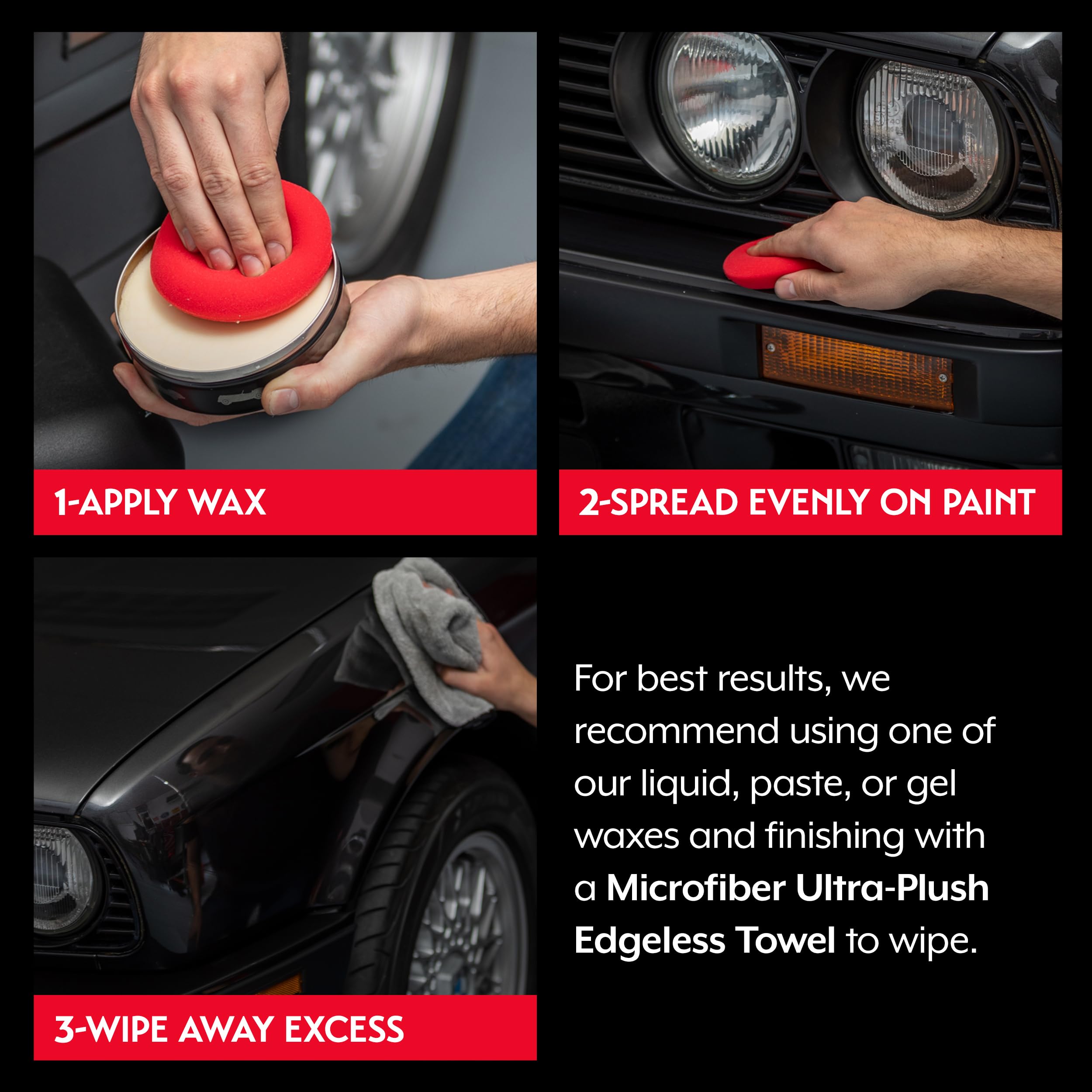 Griot's Garage Hand Wax Applicators, Foam Car Detailing Pads for Smooth Application of Waxes, Polishes, Dressing, Protectants, and More, Machine-Washable and Reusable, Red, Set of 3 - Image 4