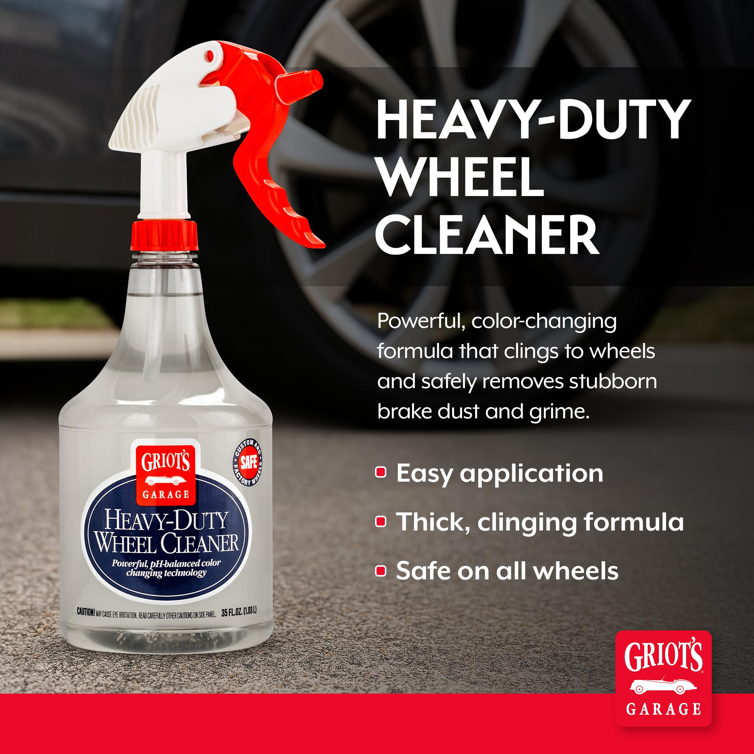 Griot's Garage Heavy-Duty Wheel Cleaner for All Wheel Finishes, Breaks Down and Removes Stubborn Brake Dust and Grime, PH Balanced, Non-Acidic, 11026, 35oz - Image 2