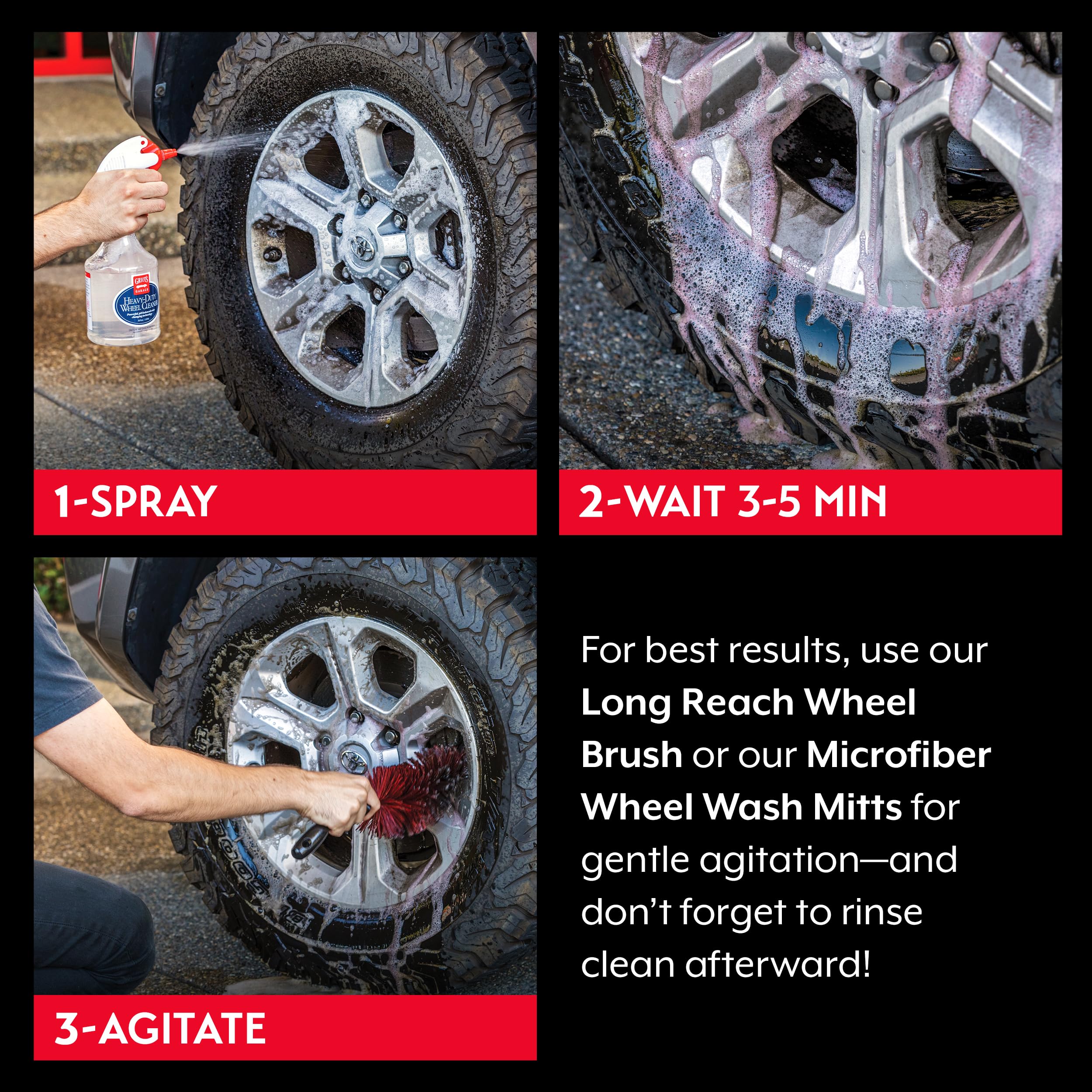 Griot's Garage Heavy-Duty Wheel Cleaner for All Wheel Finishes, Breaks Down and Removes Stubborn Brake Dust and Grime, PH Balanced, Non-Acidic, 11026, 35oz - Image 4