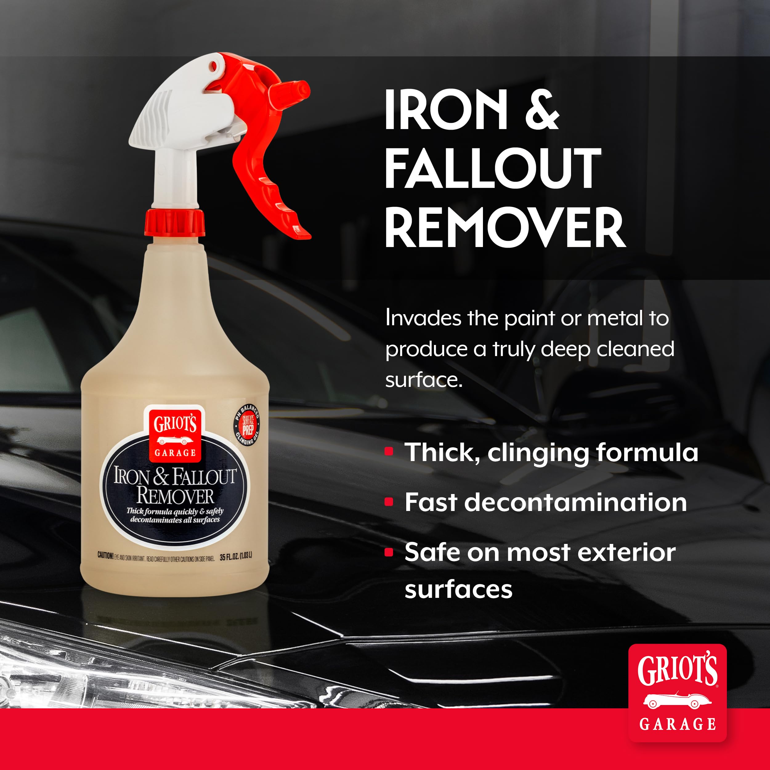 Griot's Garage Iron and Fallout Remover for Car Detailing and Cleaning, Remove Rust, Embedded Debris and Fallout from Multiple Exterior Surfaces 10948, 35oz - Image 2
