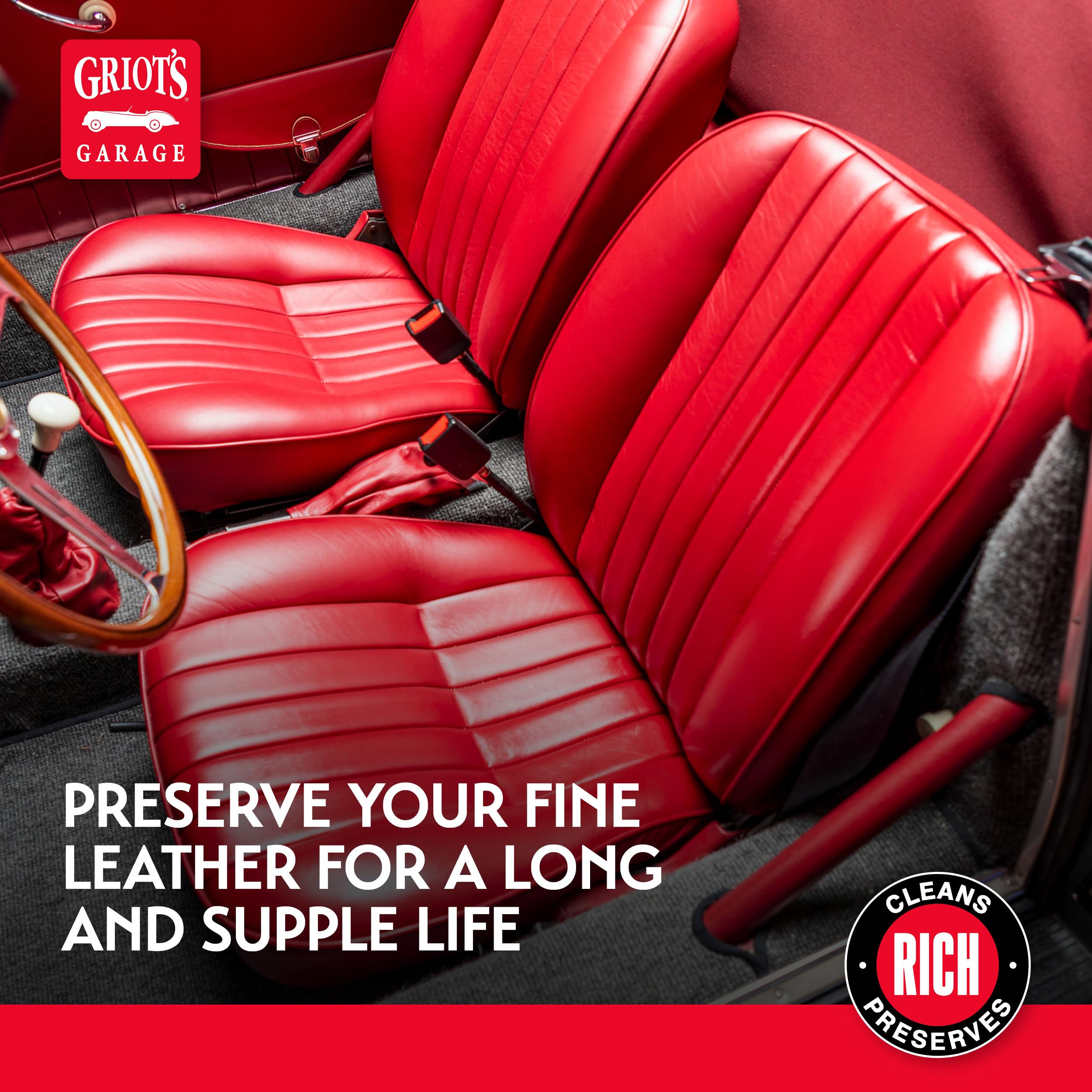 Griot's Garage Leather Care, Car Seat Cleaner and Conditioner for Upholstery, Furniture, Clothing, and More, 11142, 16oz - Image 5