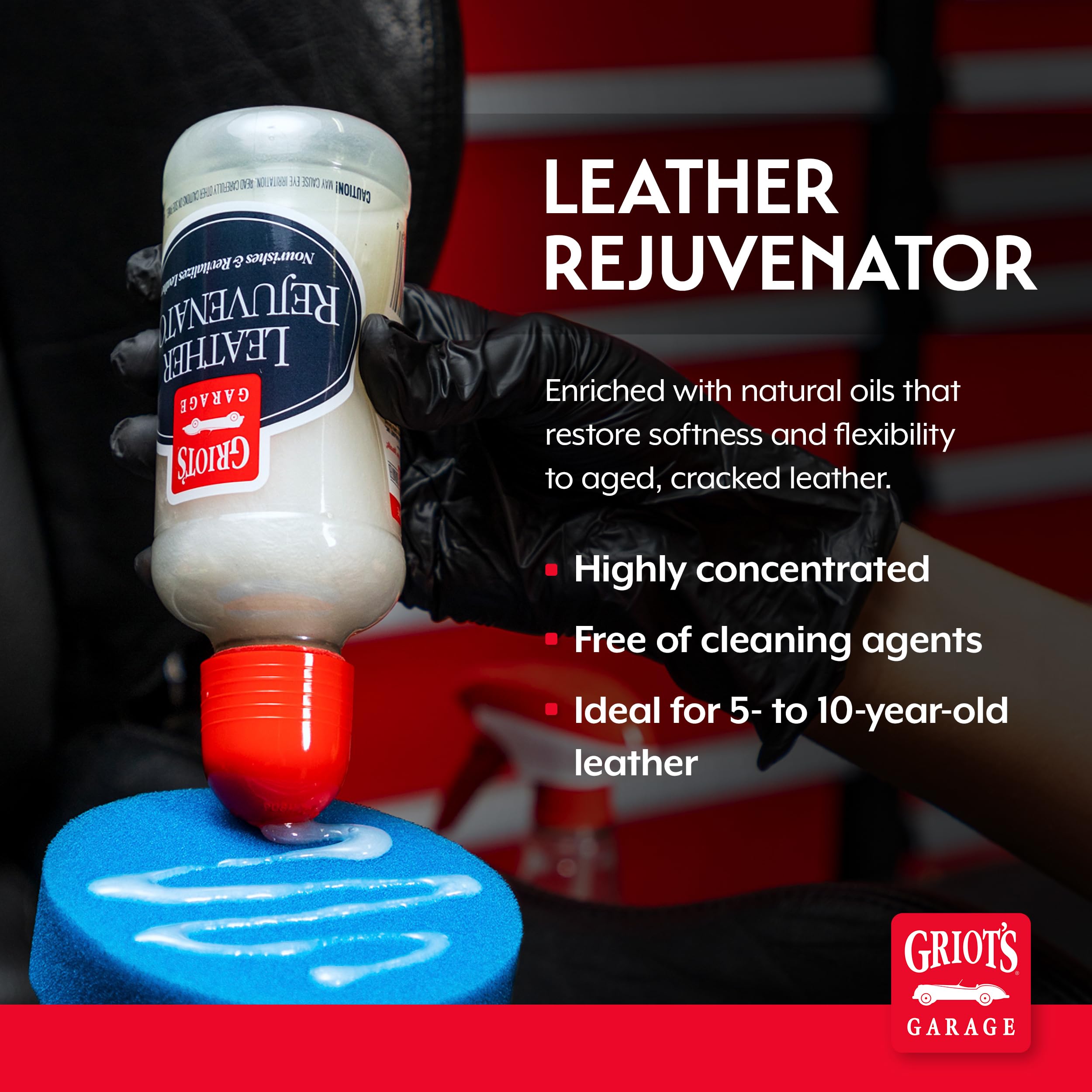 Griot's Garage Leather Rejuvenator for Car Seats, Upholstery, Auto, Home, Furniture, Shoes, Boots, Accessories, and More, Conditioner and Protectant, 8 Ounces - Image 2