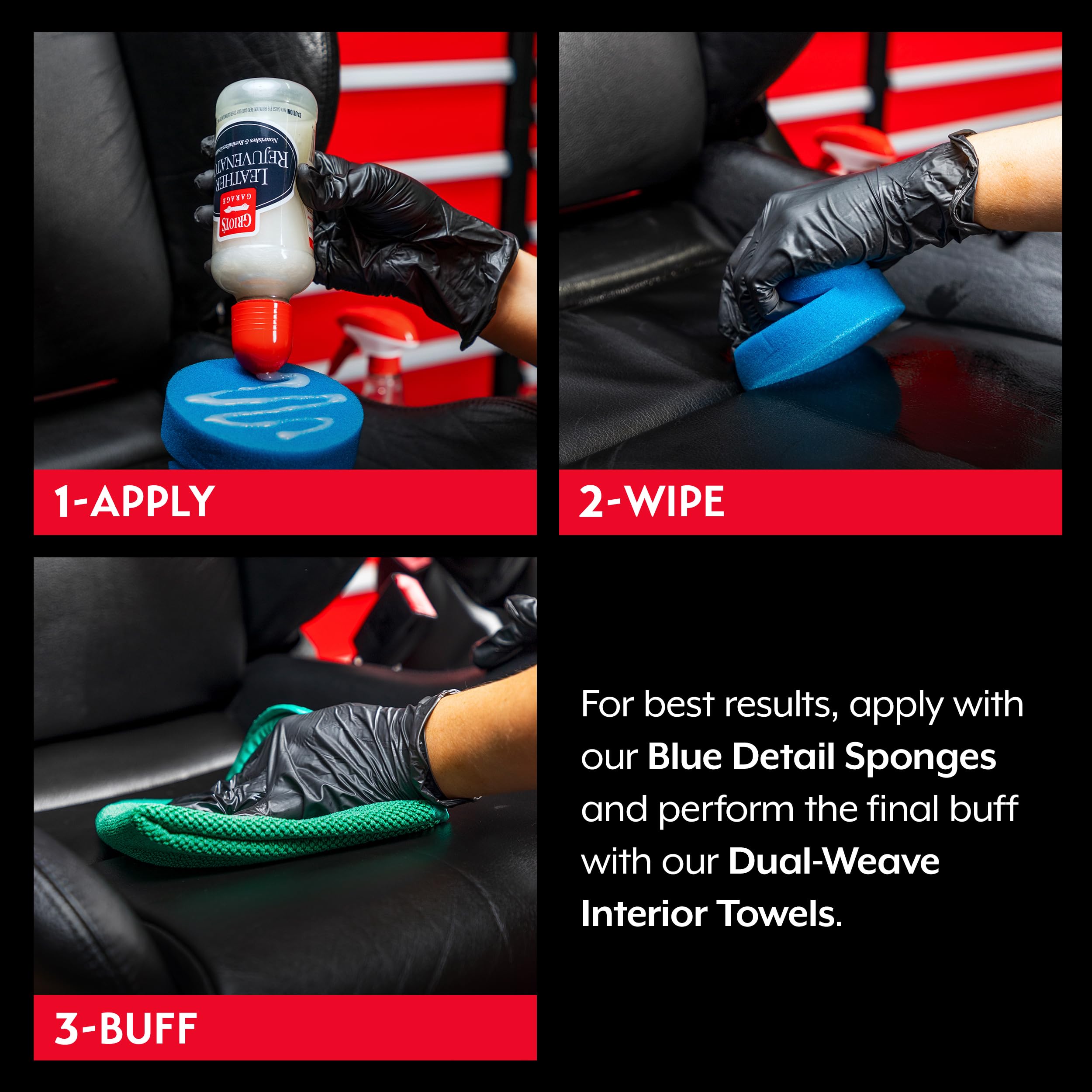 Griot's Garage Leather Rejuvenator for Car Seats, Upholstery, Auto, Home, Furniture, Shoes, Boots, Accessories, and More, Conditioner and Protectant, 8 Ounces - Image 4