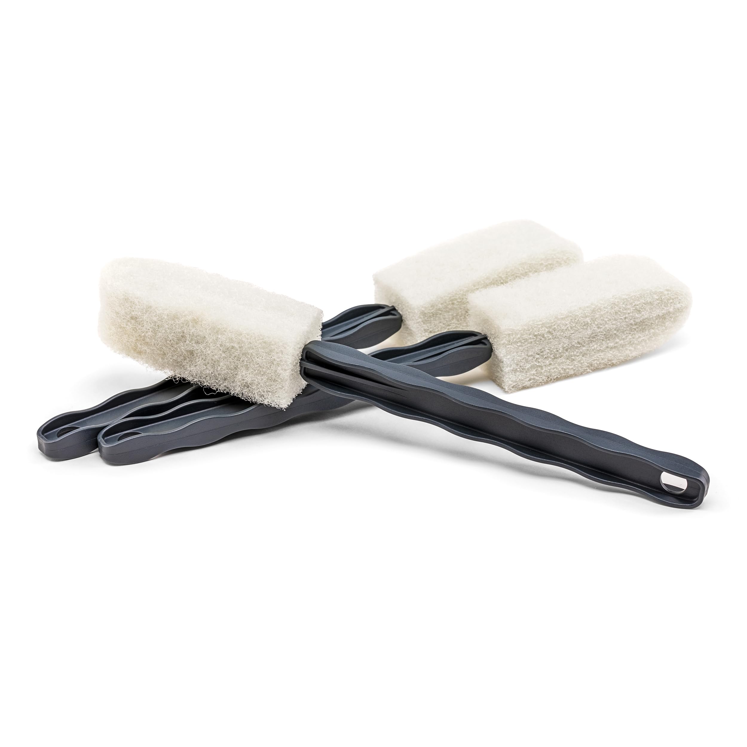 Griot's Garage Long-Reach Wheel Scrubber Brushes for Car Detailing Wheels, Tires, and Grillework, Exterior Auto Detail Products and Supplies, Set of 3, 12 1/4" Long, 15736