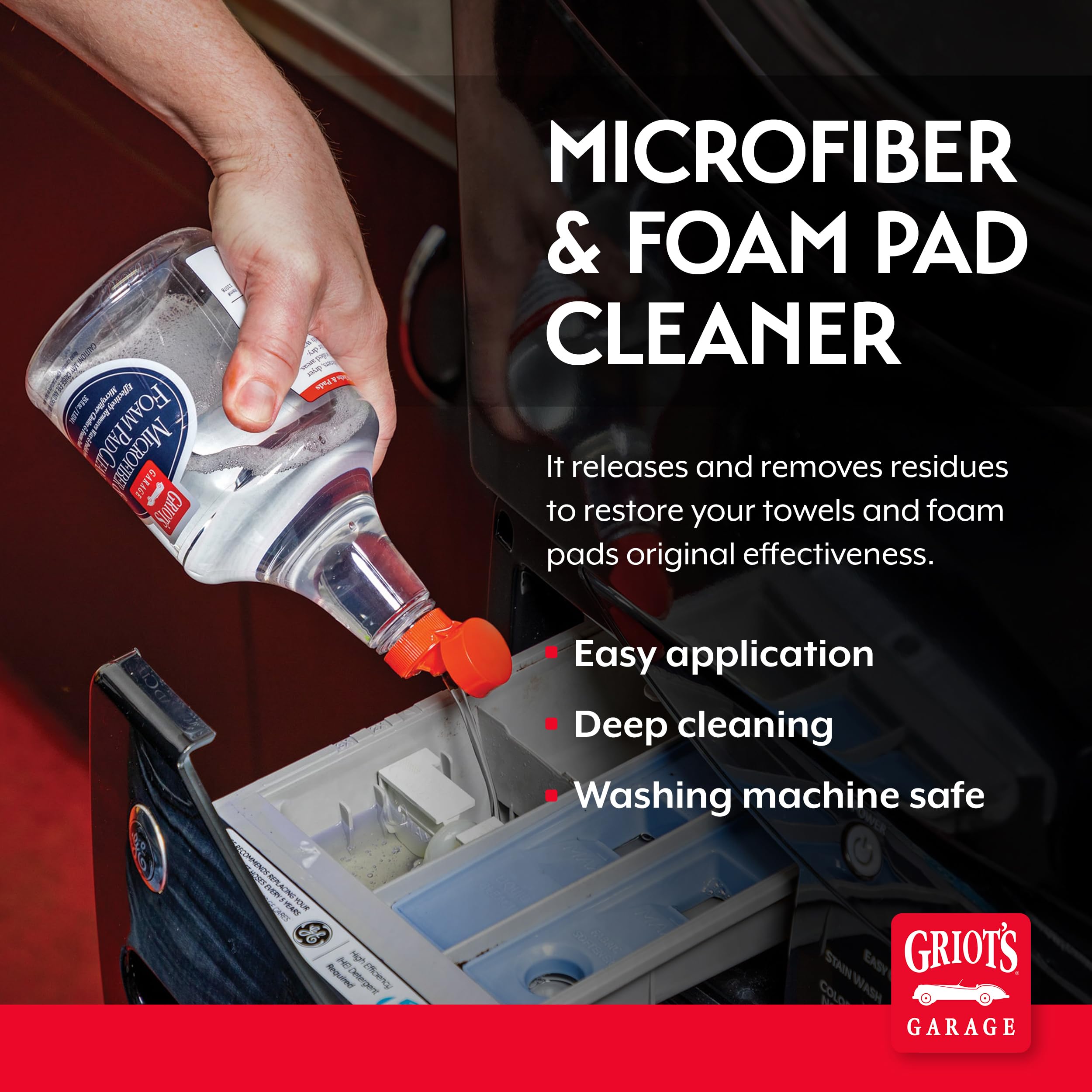 Griot's Garage Microfiber and Foam Pad Cleaner, Removes Polish, Wax, and Sealant Residue, Restores Your Car Cleaning Cloths' Effectiveness, 11078, 35 oz - Image 2