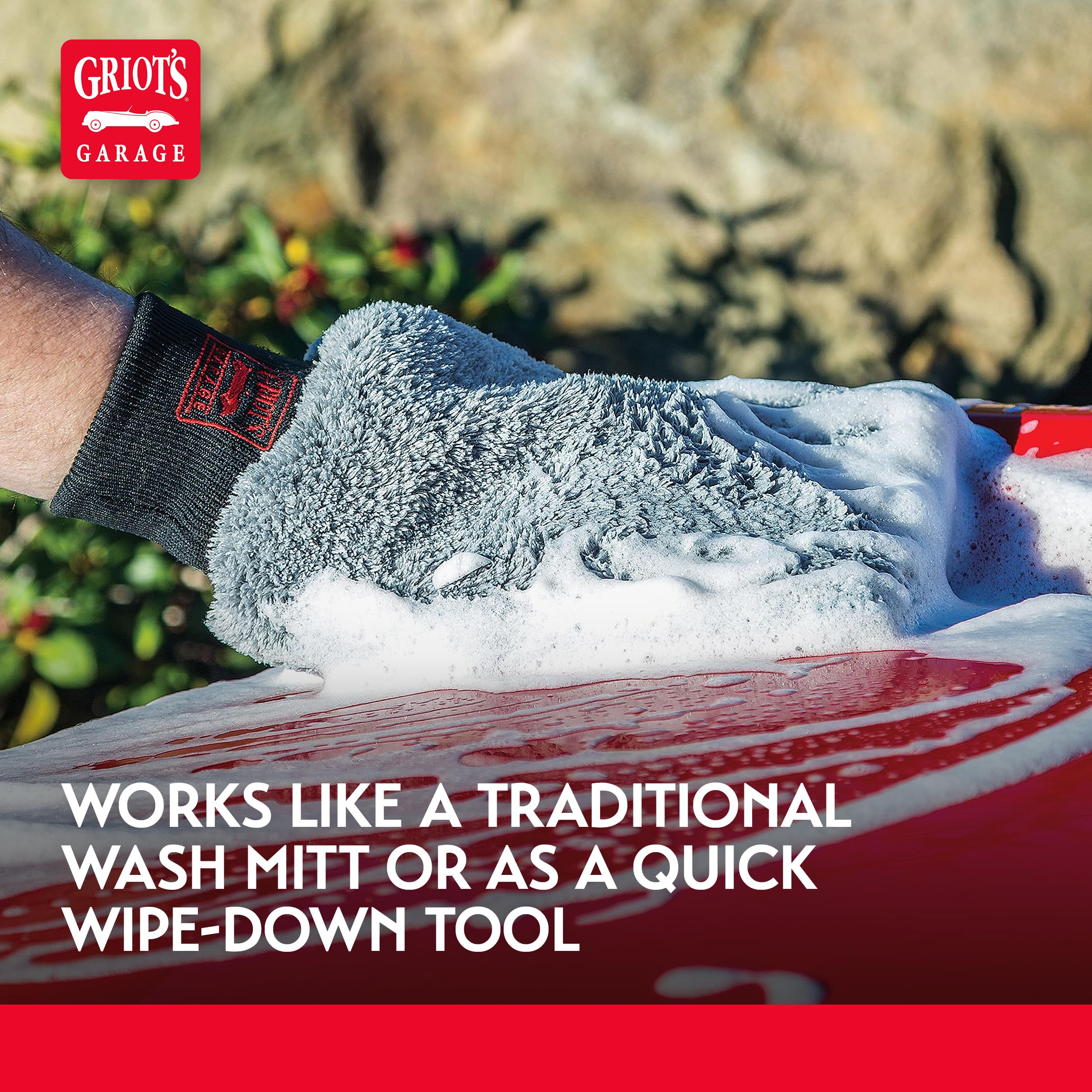 Griot's Garage Microfiber Car Wash Mitt Glove, Cleaning Pad for Interior and Exterior, Auto Detailing Supplies, Small, 8" x 9", 10260 - Image 5