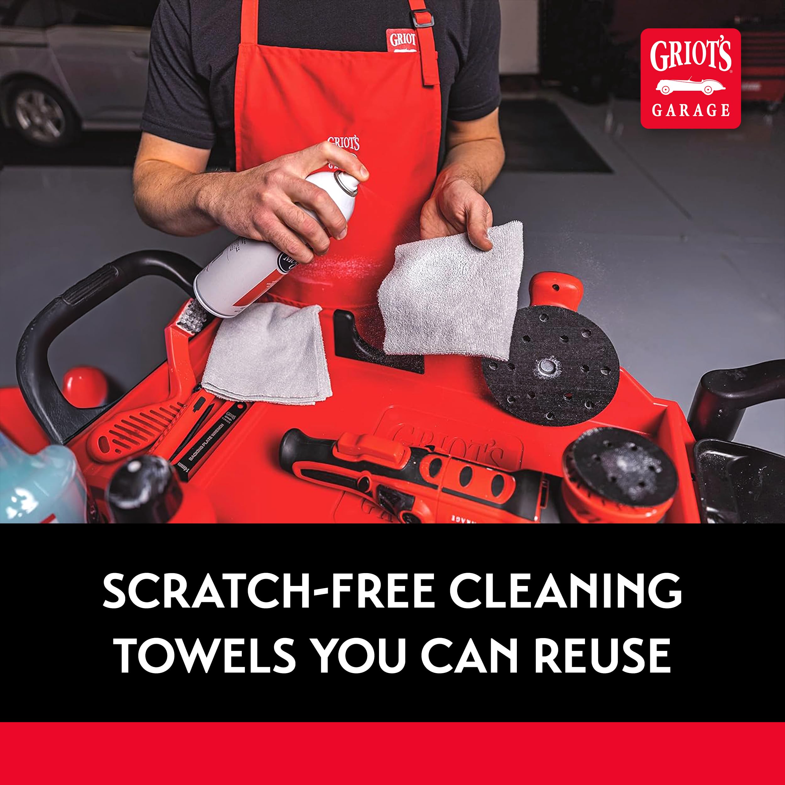 Griot's Garage Microfiber Edgeless Utility Towels for Car Cleaning and Detailing, Lint-Free, Ultra-Absorbent Wash Cloths, 12" x 12", Pack of 50, Grey, 14331 - Image 5