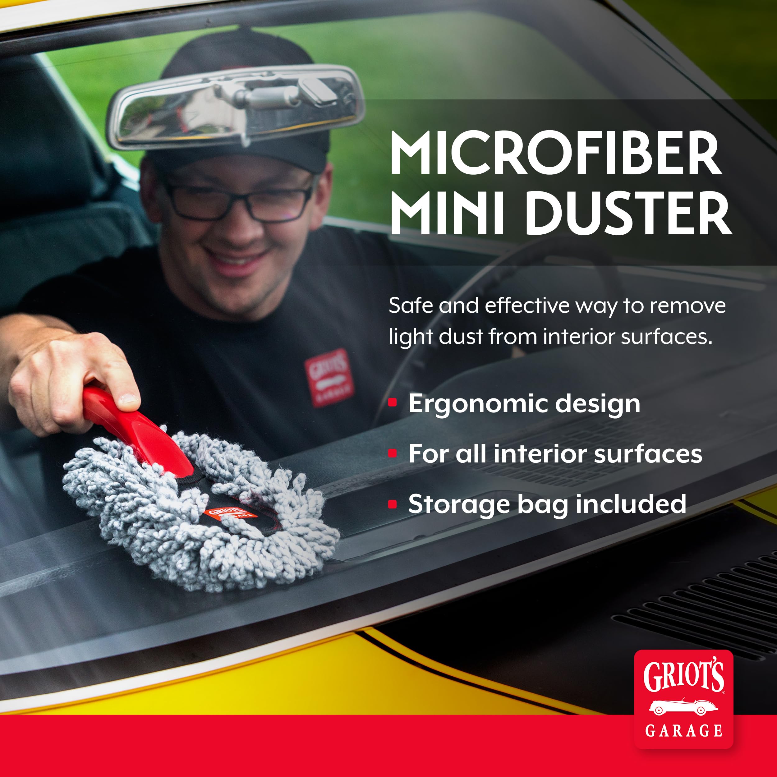 Griot's Garage Microfiber Mini Duster for Car Interior Cleaning and Detailing, Cleans Paint, Glass, Chrome, and Trim, Storage Bag Included, 11412 - Image 2