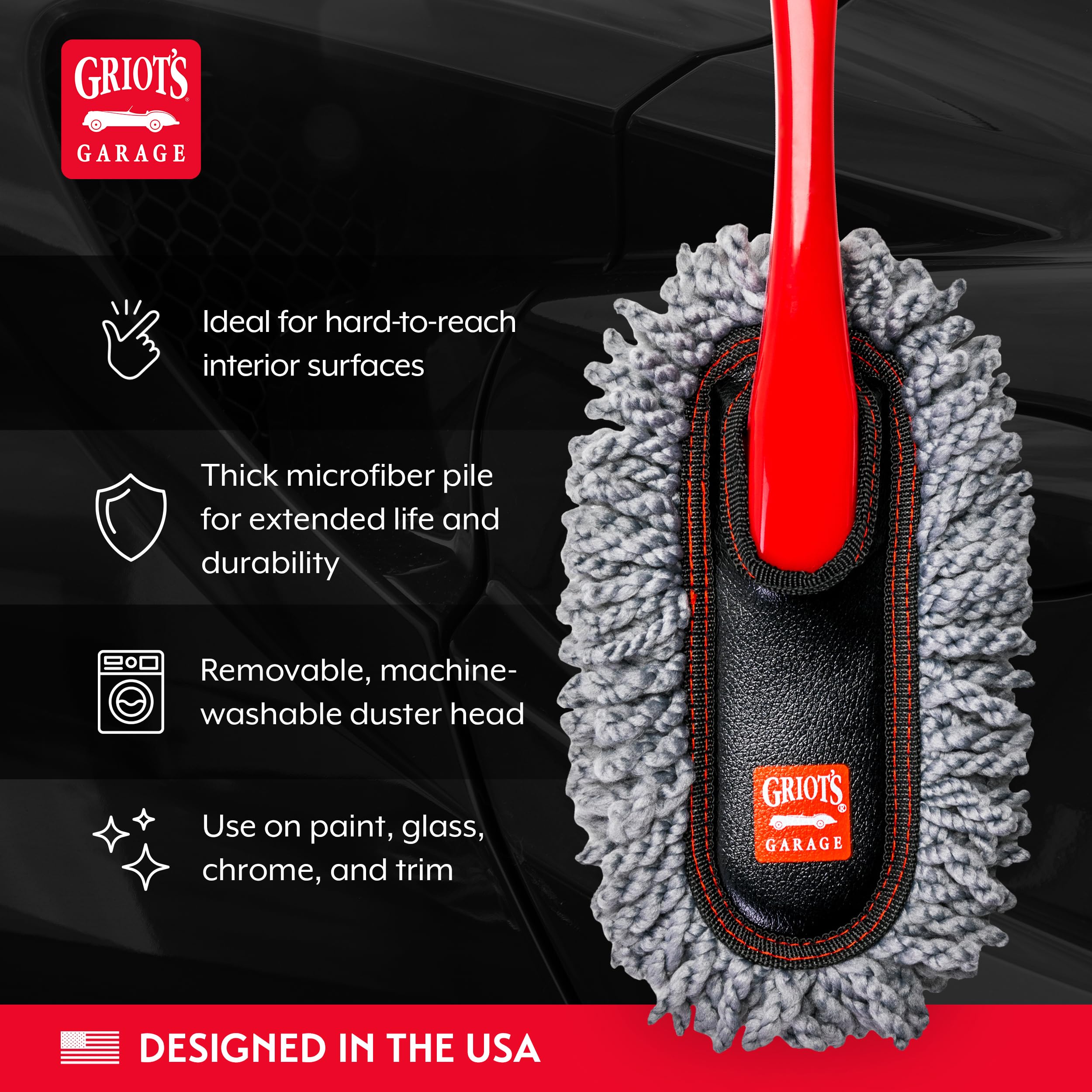 Griot's Garage Microfiber Mini Duster for Car Interior Cleaning and Detailing, Cleans Paint, Glass, Chrome, and Trim, Storage Bag Included, 11412 - Image 3