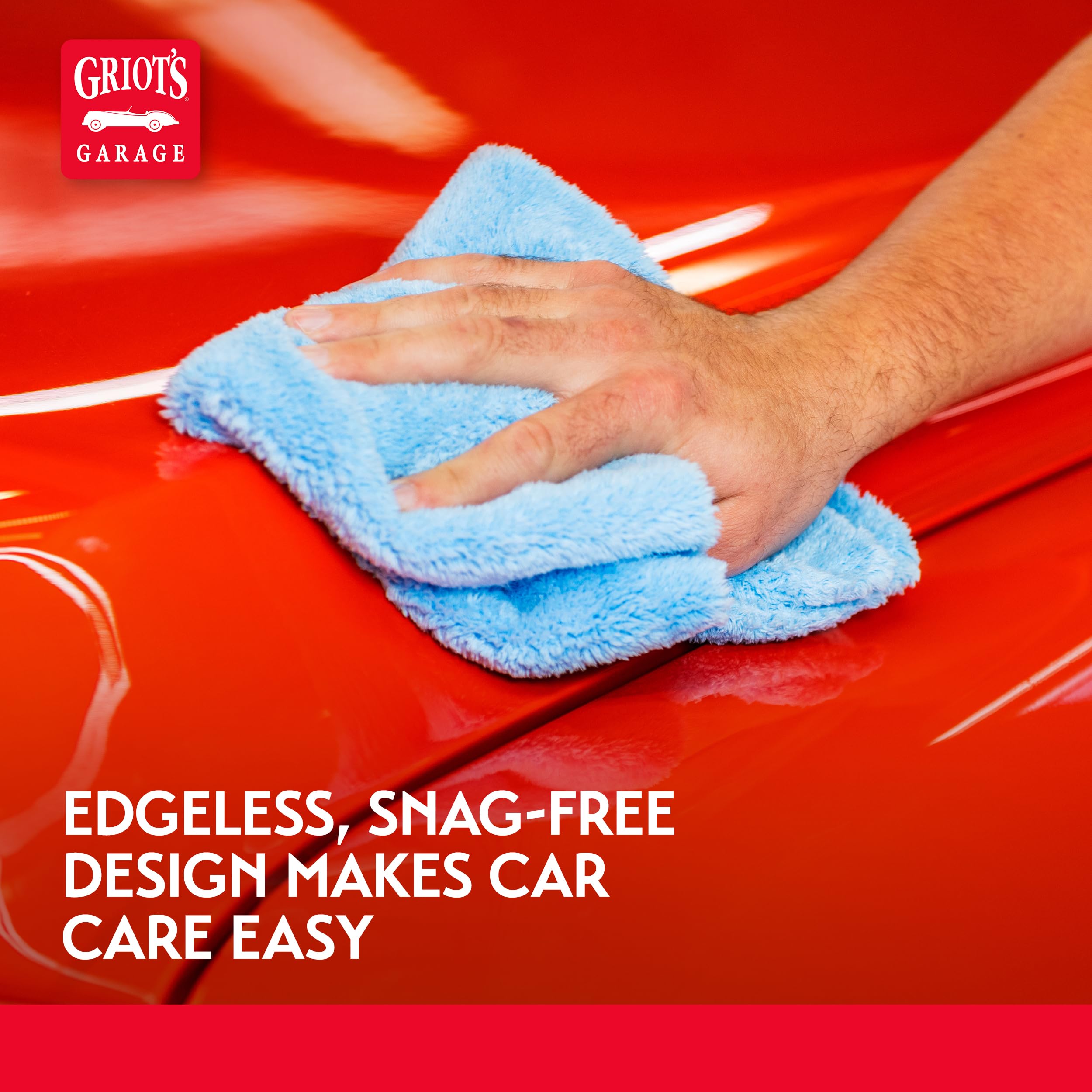 Griot's Garage Microfiber Plush Edgeless Towels, for Car Cleaning, Detailing and Polishing, Scratch-Free, 16” x 16”, Set of 6, 14901 - Image 5
