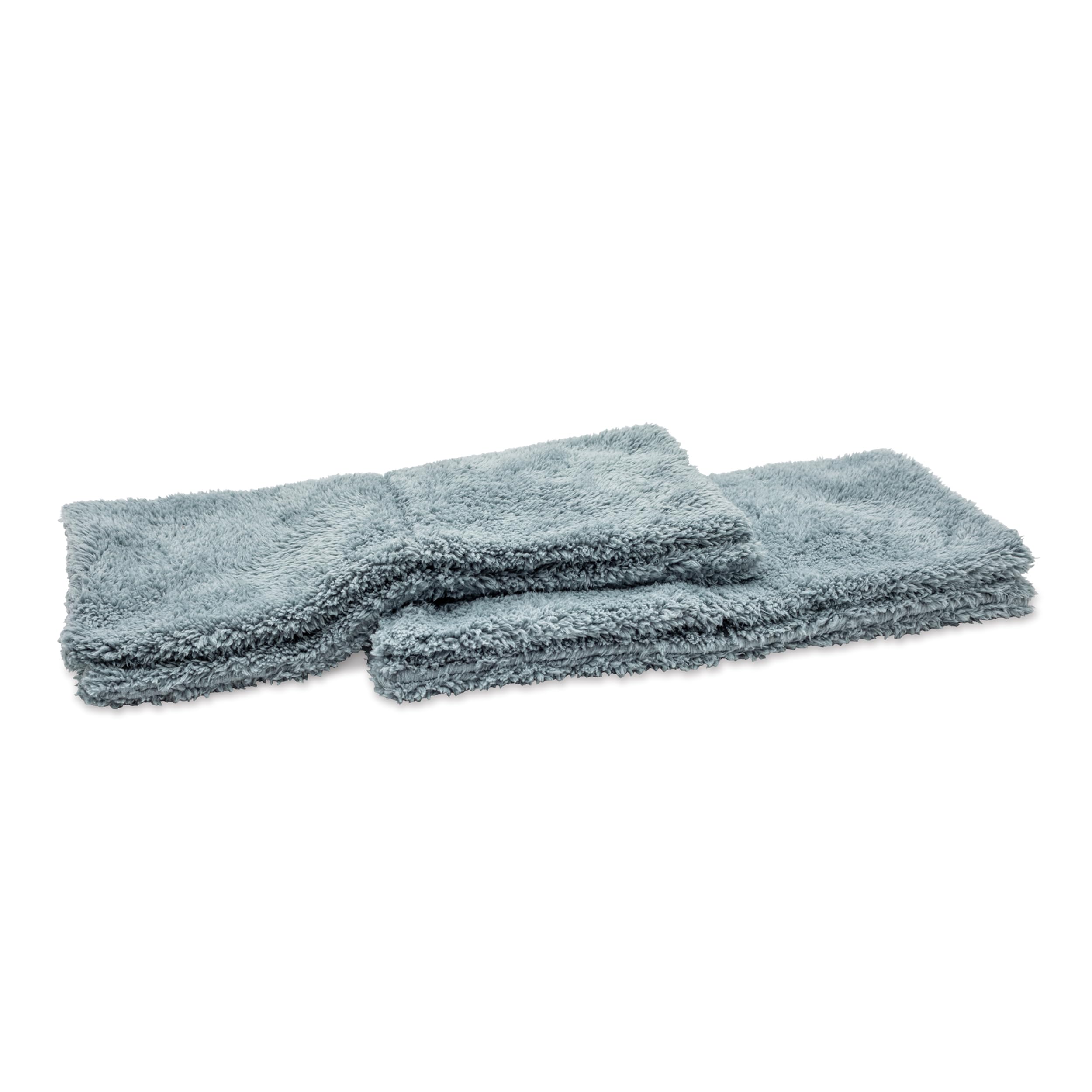 Griot's Garage Microfiber Plush Edgeless Wash Cloths for Car Cleaning, Scratch-Free, Machine-Washable, 12" x 12", Set of 2, 10295