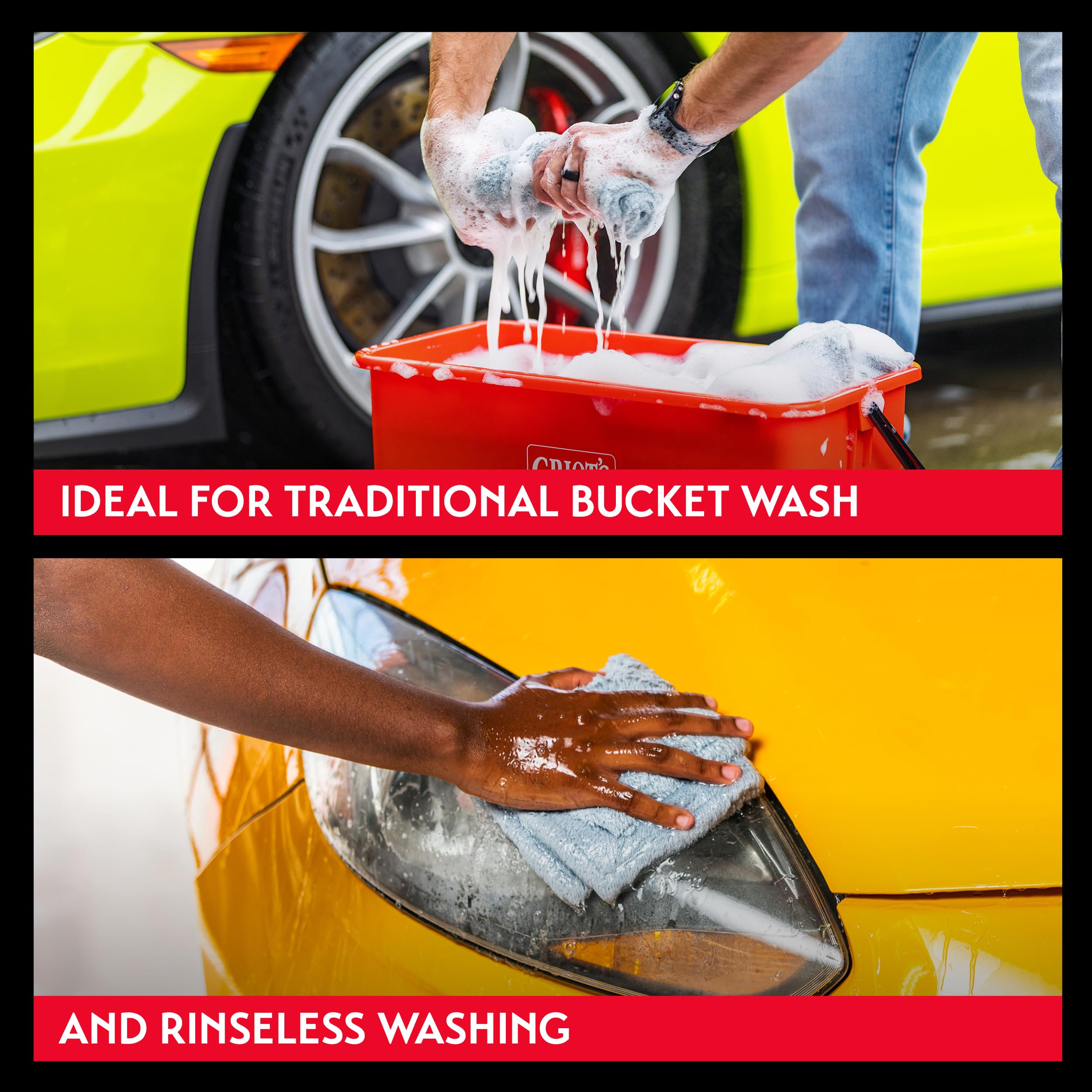 Griot's Garage Microfiber Plush Edgeless Wash Cloths for Car Cleaning, Scratch-Free, Machine-Washable, 12" x 12", Set of 2, 10295 - Image 4