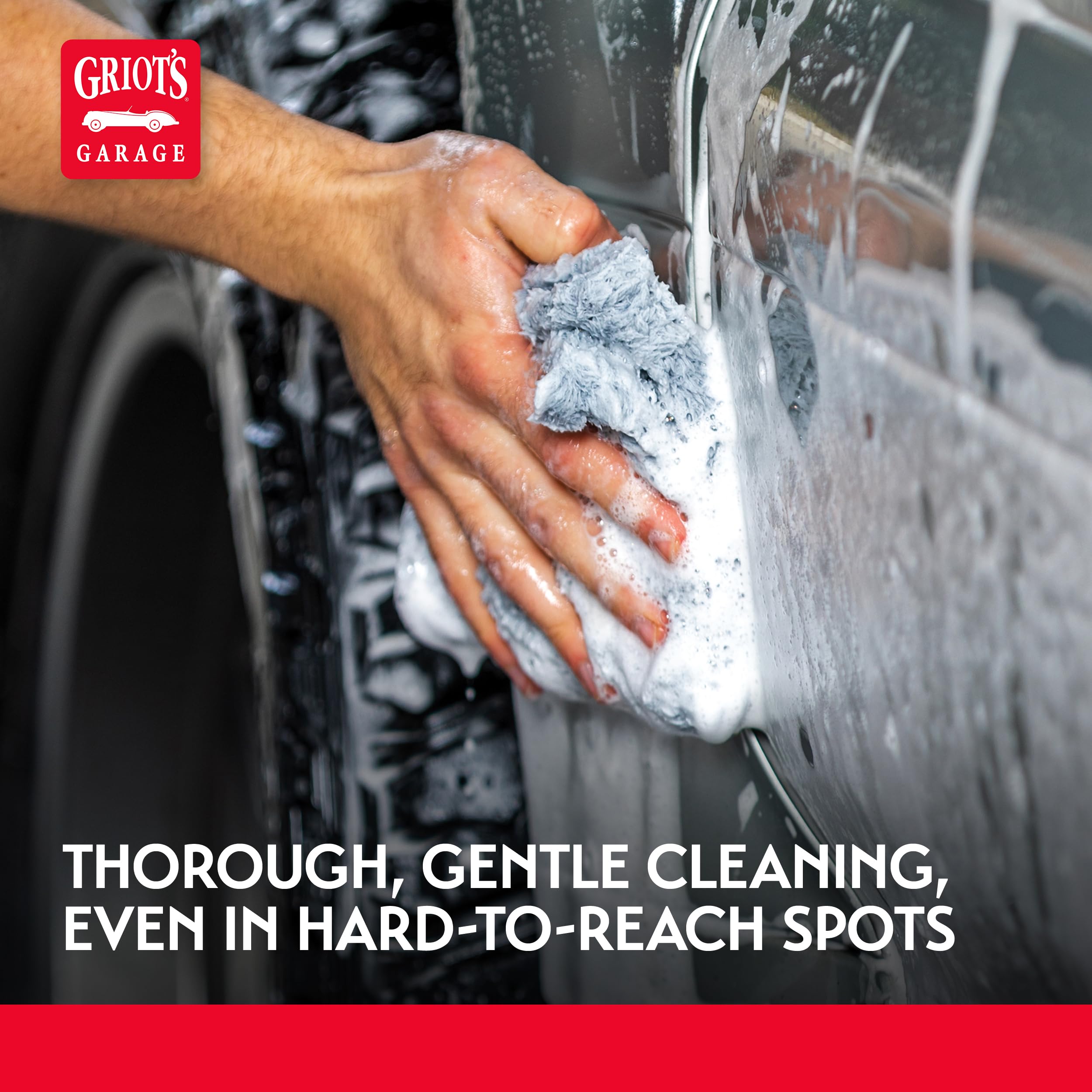 Griot's Garage Microfiber Plush Edgeless Wash Cloths for Car Cleaning, Scratch-Free, Machine-Washable, 12" x 12", Set of 2, 10295 - Image 5