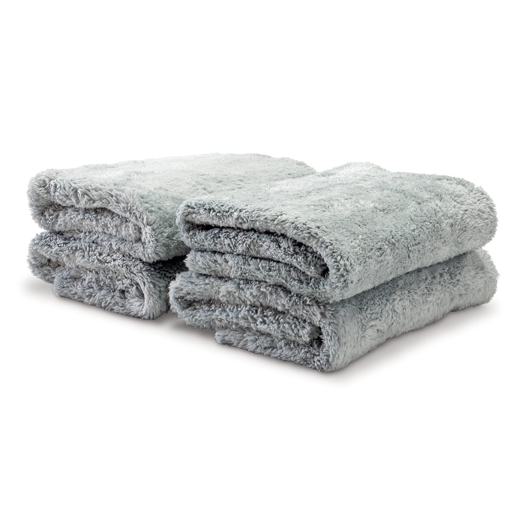 Griot's Garage Microfiber Ultra-Plush Edgeless Towels for Car Detailing, Cleaning, and Polishing, Lint and Scratch-Free, 16” x 16”, Set of 4, 10286