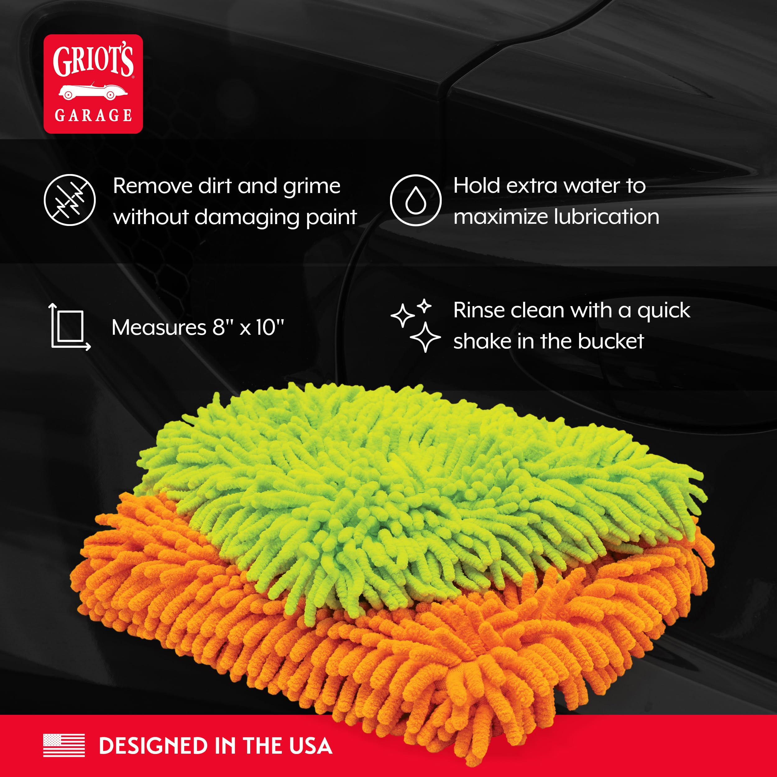 Griot's Garage Microfiber Wash Pads for Car Wash and Detailing, Soft and Ultra-Absorbent for Gentle Auto Cleaning, Machine-Washable, 8" x 10", Set of 2, 11290 - Image 3