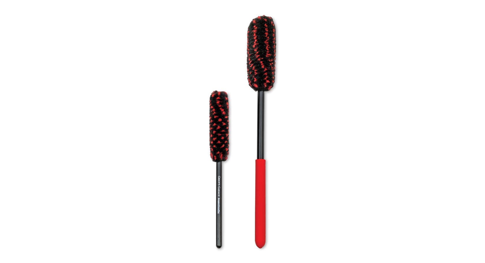 Griot's Garage Microfiber Wheel Wands for Car Detailing Wheel Barrels, Tires, and Grillework, Exterior Auto Detail Products and Supplies, Set of 2 Cleaning Brushes, Red, 15704