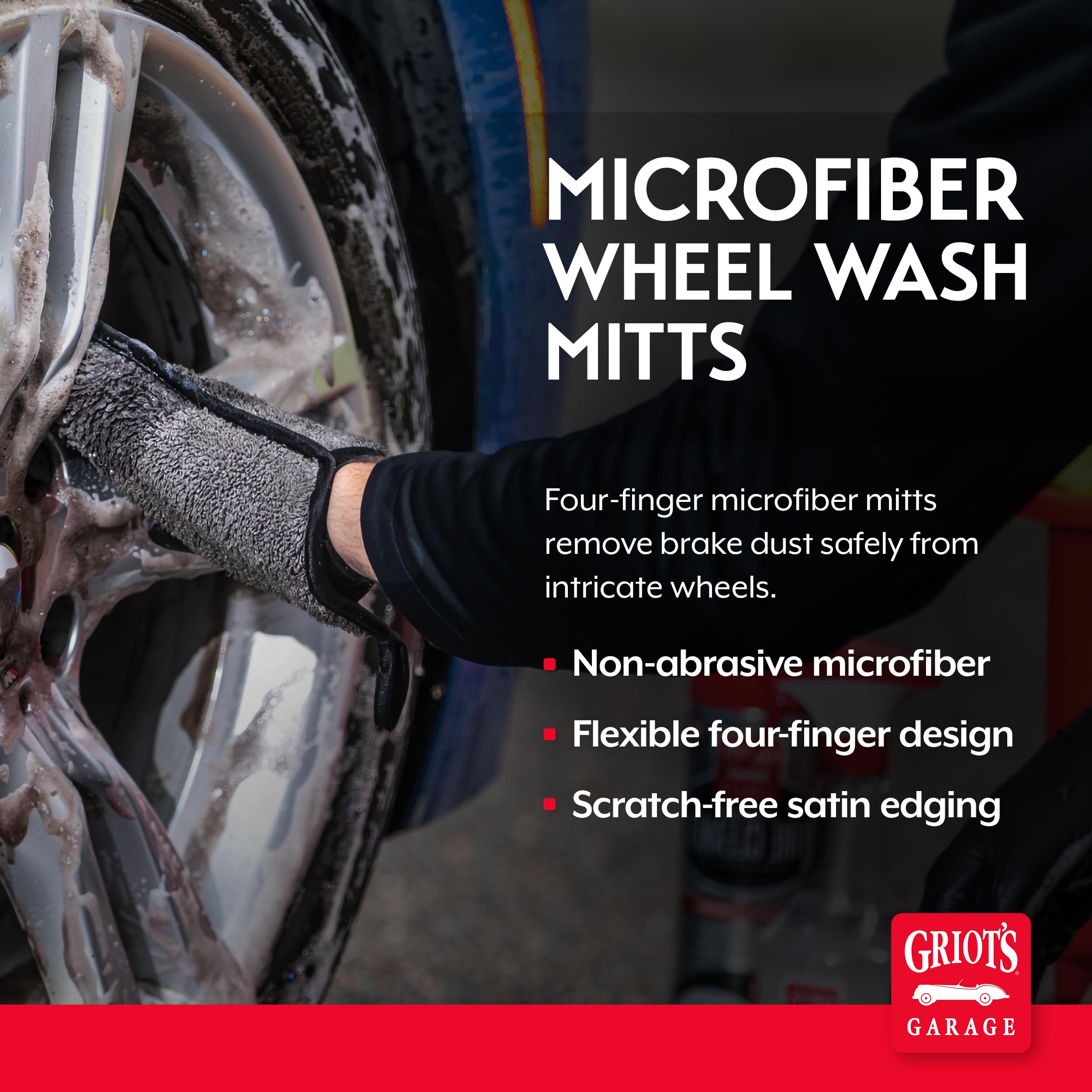 Griot's Garage Microfiber Wheel Wash Mitts, Scratch-Free Cleaning for All Wheel Surfaces, 11820, Set of 2 - Image 2
