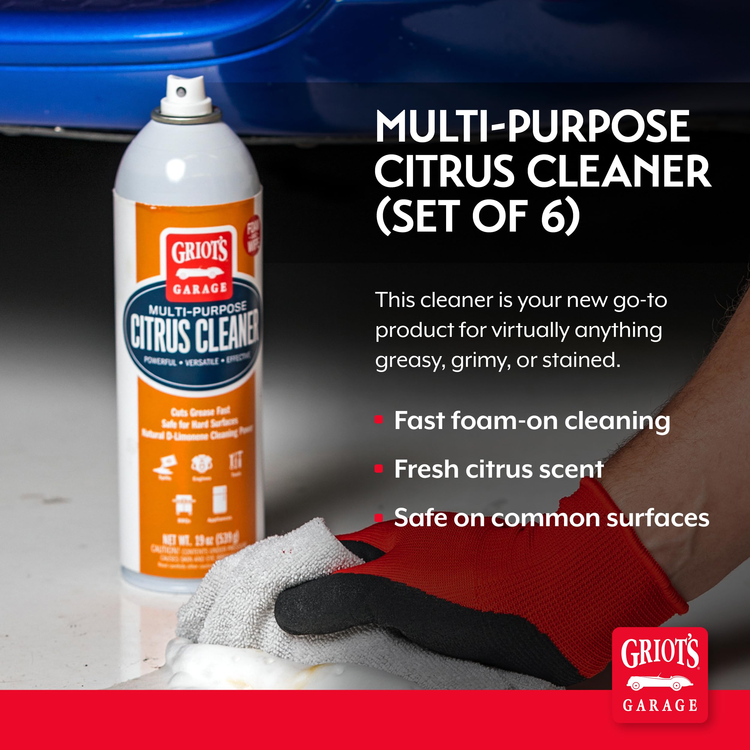 Griot's Garage Multi-Purpose Citrus Cleaner and Degreaser for Car Cleaning, Works on Paint, Chrome, Hand Tools, Random Orbitals, Countertops, Outdoor Grills, and More, 19oz, 6-Pack, 53561 - Image 2
