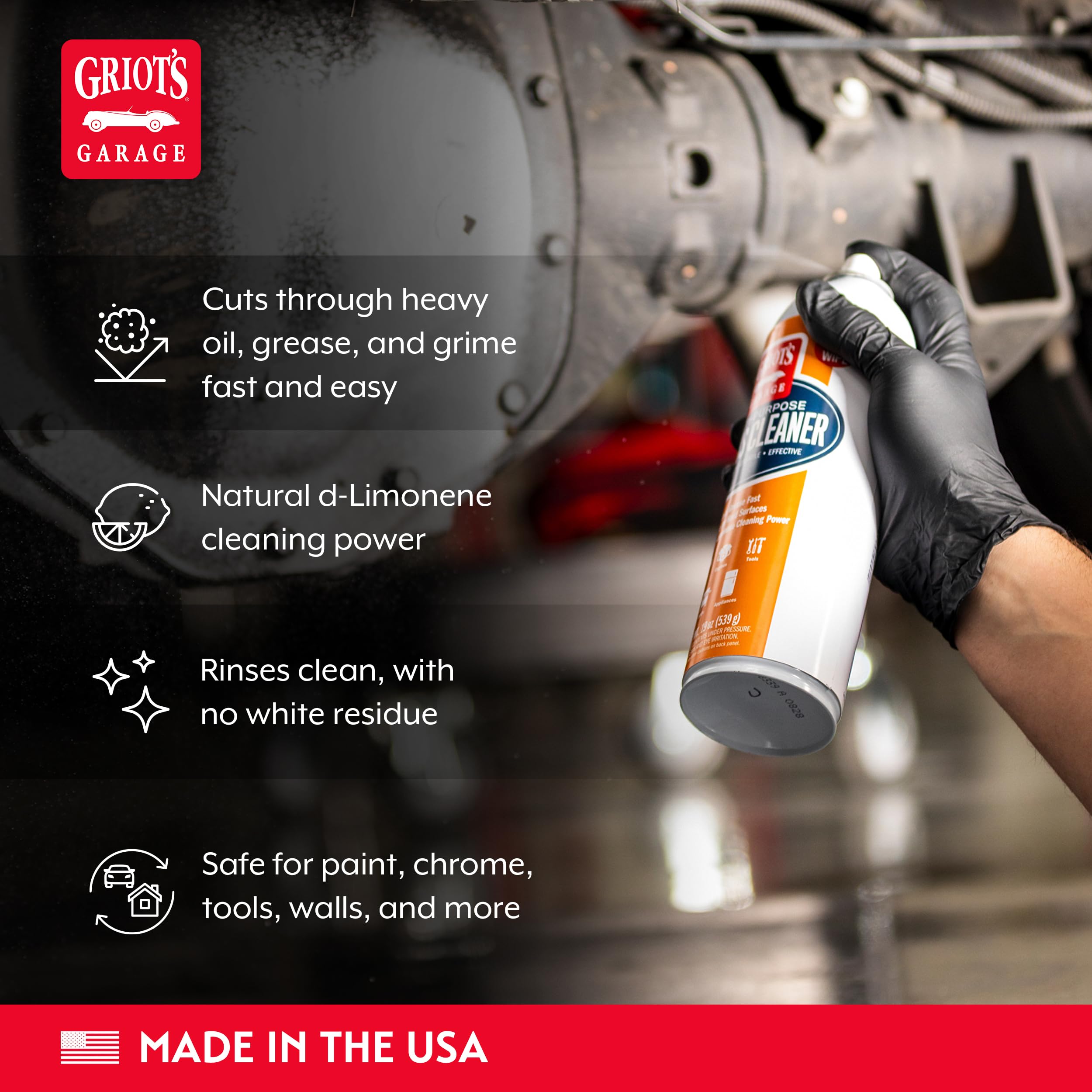 Griot's Garage Multi-Purpose Citrus Cleaner and Degreaser for Car Cleaning, Works on Paint, Chrome, Hand Tools, Random Orbitals, Countertops, Outdoor Grills, and More, 19oz, 6-Pack, 53561 - Image 3