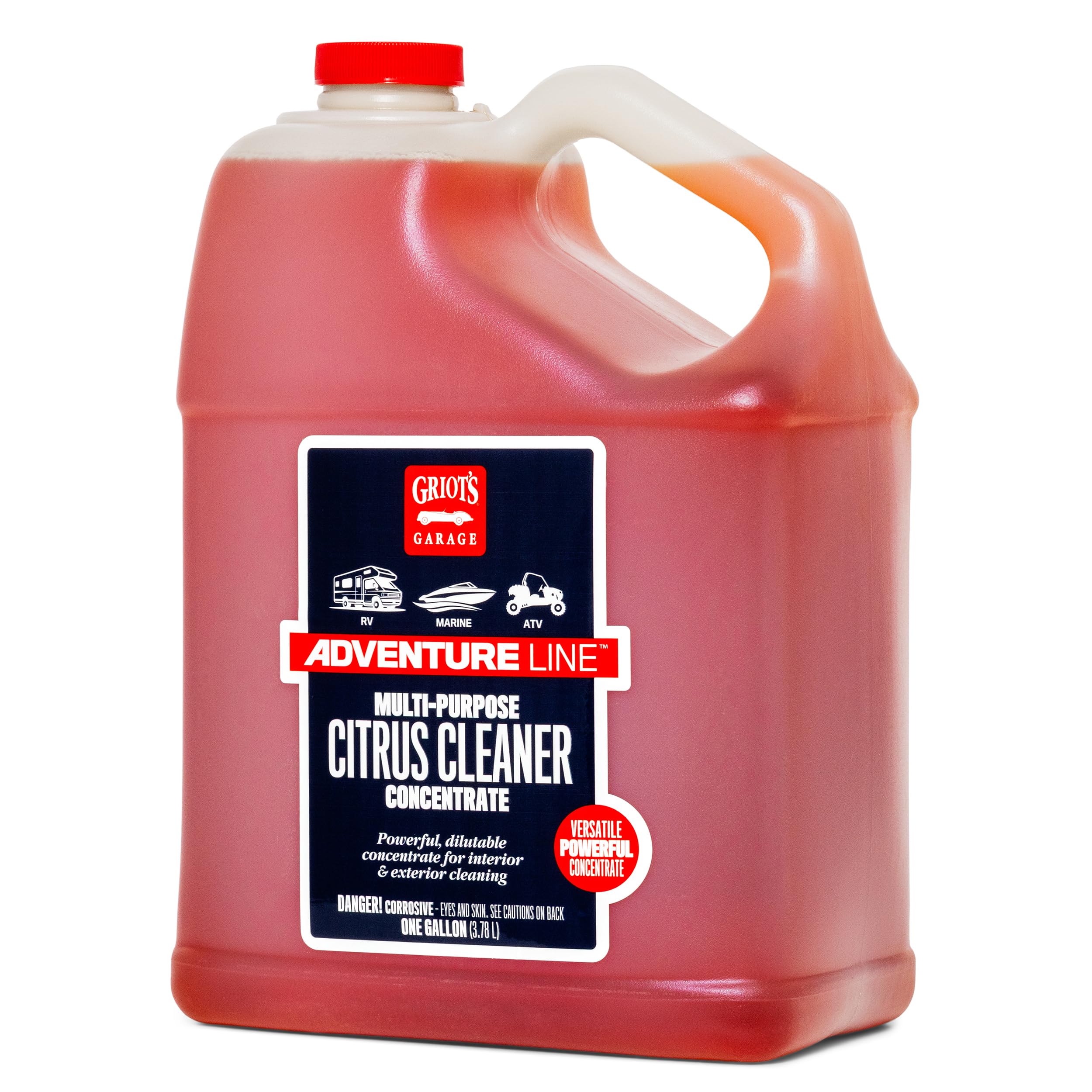 Griot's Garage Multi-Purpose Citrus Cleaner for RVs, Campers, Trailers, Boats, ATVs, UTVs, Motorcycles, Works on Paint, Glass, Chrome, Vinyl, Plastic, and More, 10841, One Gallon