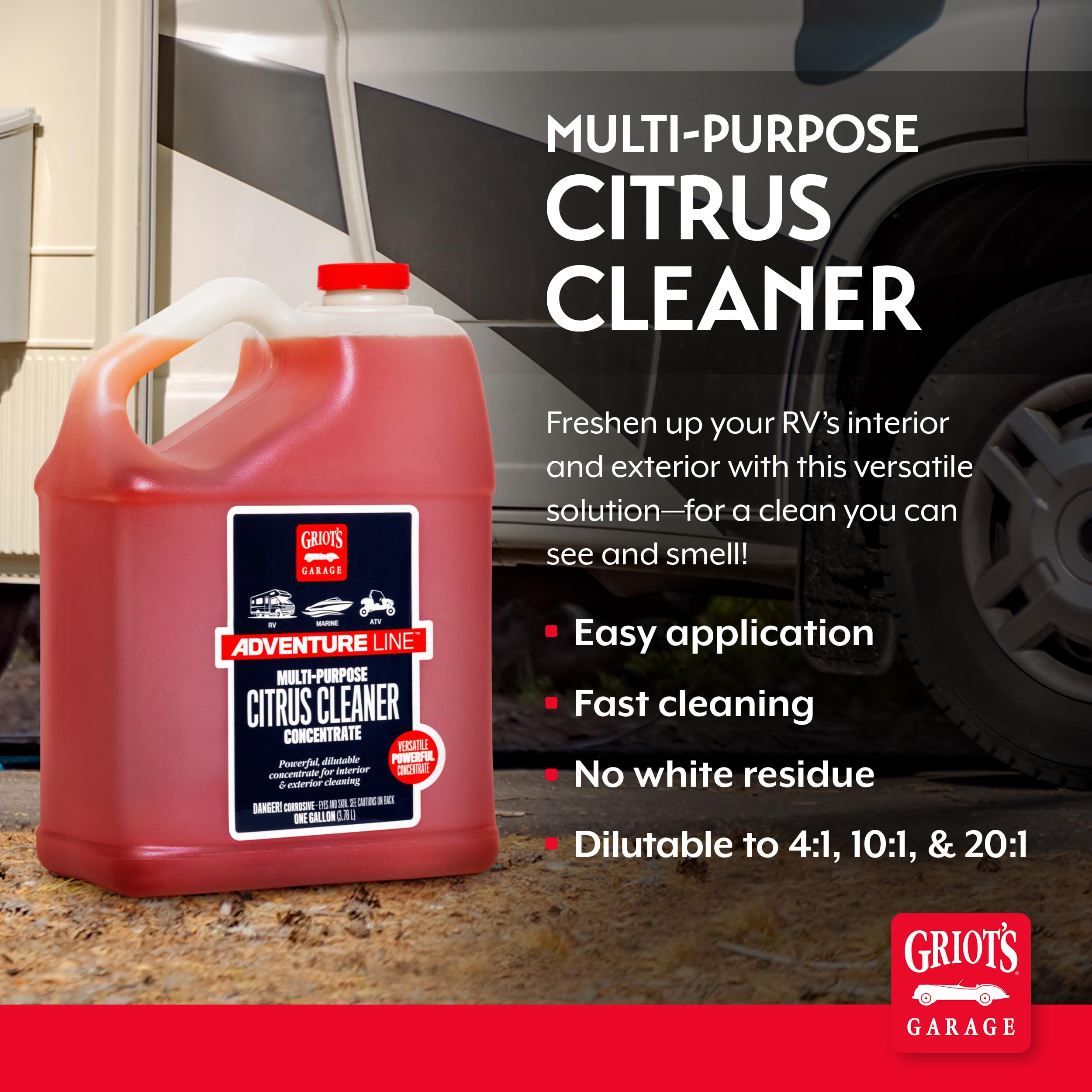 Griot's Garage Multi-Purpose Citrus Cleaner for RVs, Campers, Trailers, Boats, ATVs, UTVs, Motorcycles, Works on Paint, Glass, Chrome, Vinyl, Plastic, and More, 10841, One Gallon - Image 2