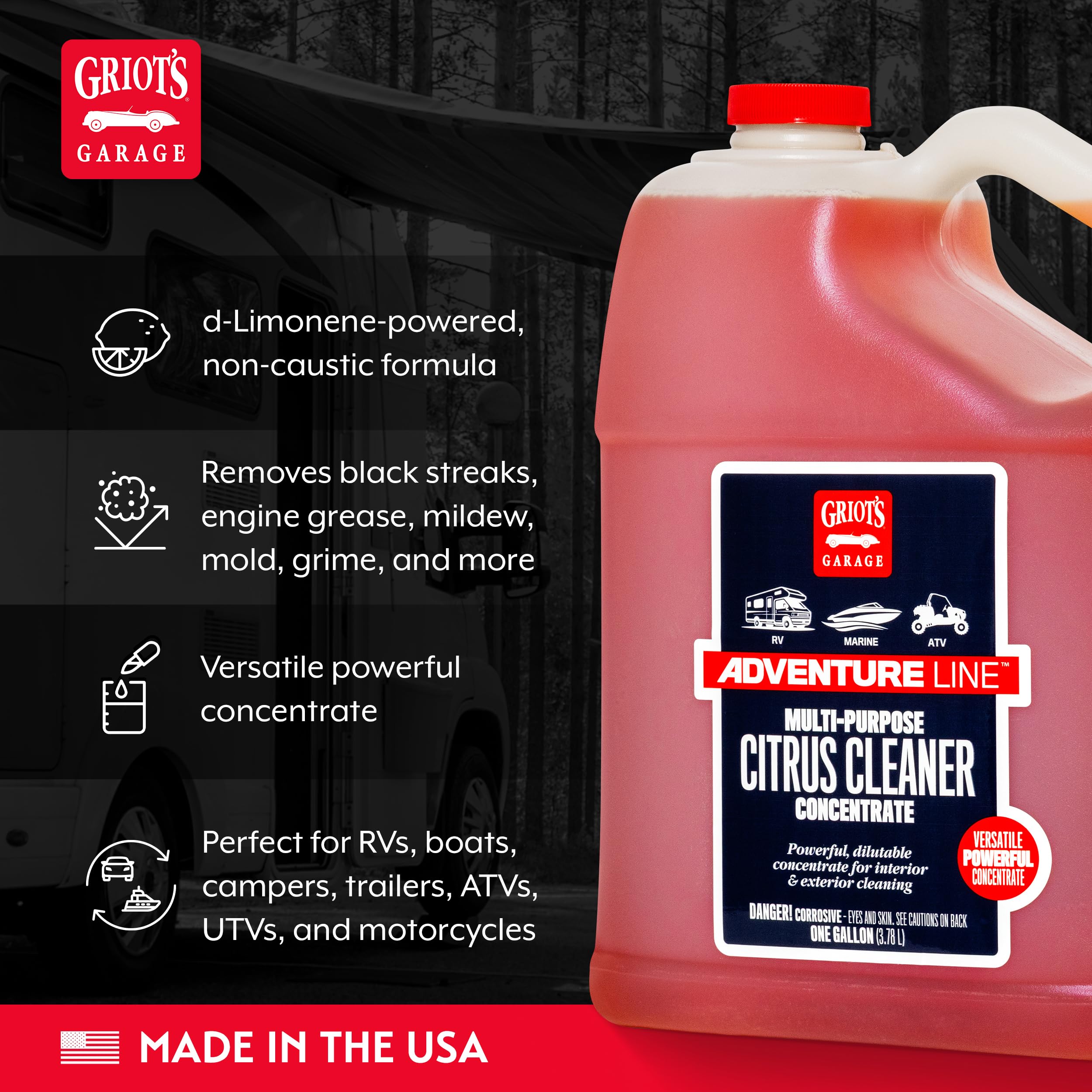 Griot's Garage Multi-Purpose Citrus Cleaner for RVs, Campers, Trailers, Boats, ATVs, UTVs, Motorcycles, Works on Paint, Glass, Chrome, Vinyl, Plastic, and More, 10841, One Gallon - Image 3