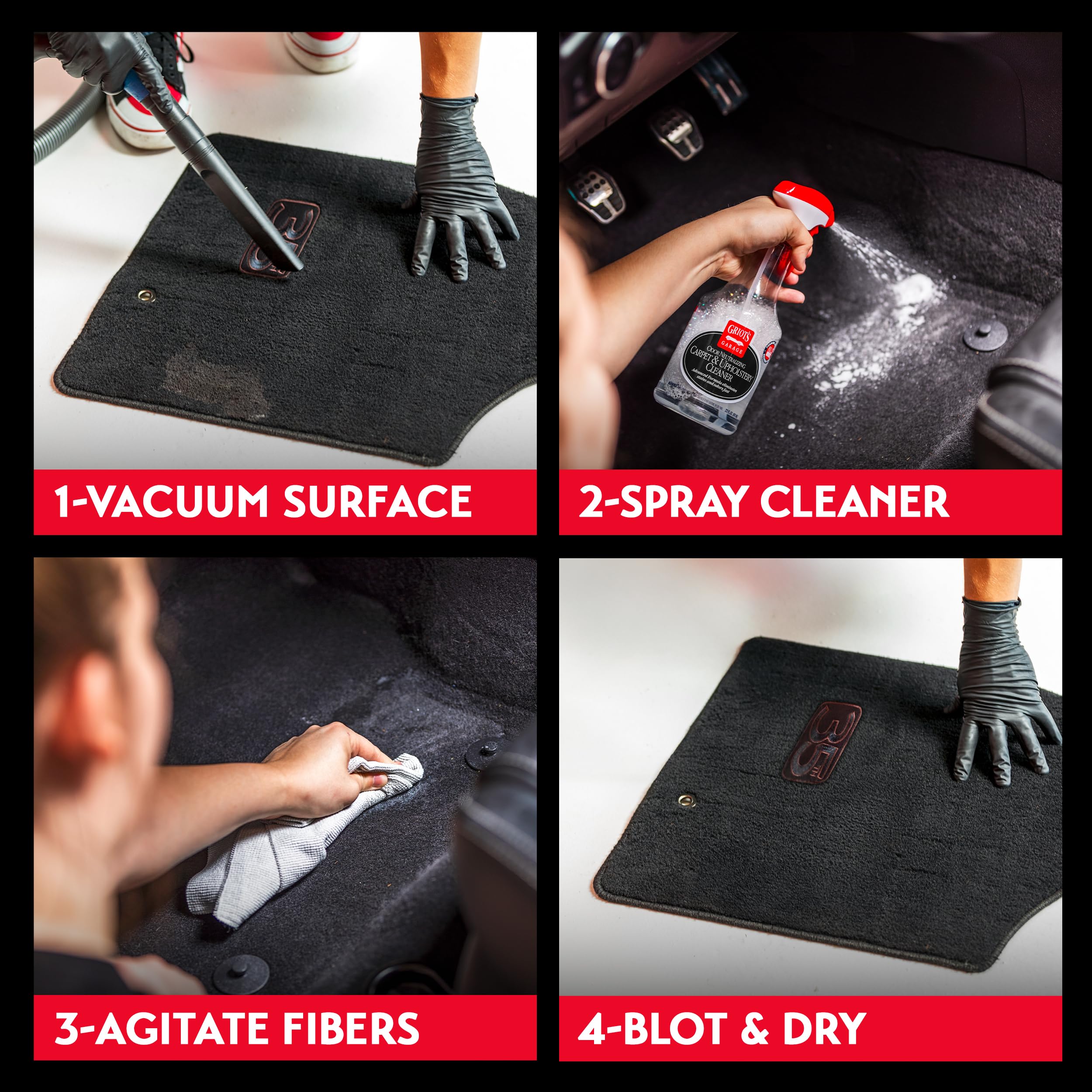 Griot's Garage Odor Neutralizing Carpet and Upholstery Cleaner for Car Floor Mats, Upholstery, Microfiber Seats, Household Fabrics, and Pet Stains 10990, 22oz - Image 4