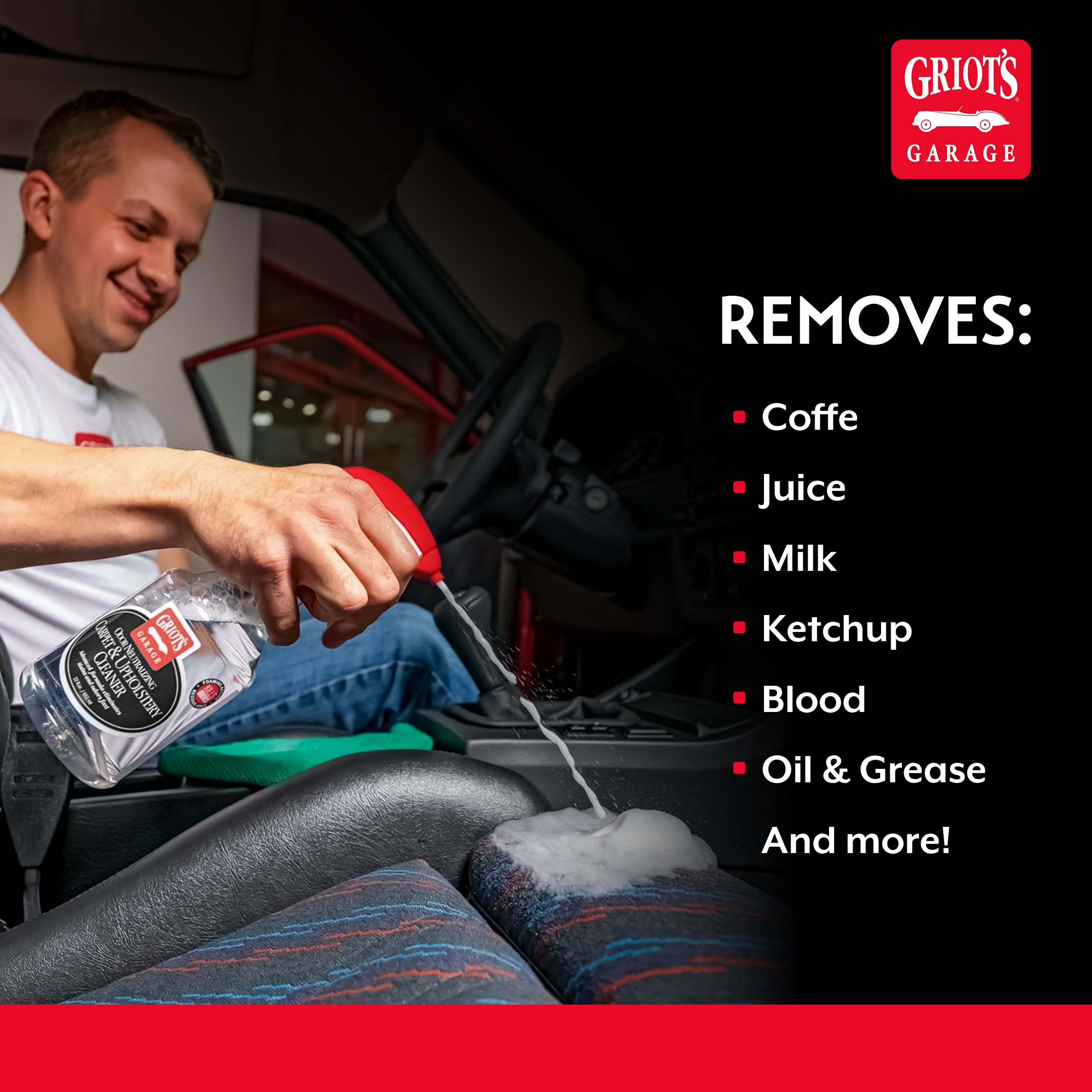 Griot's Garage Odor Neutralizing Carpet and Upholstery Cleaner for Car Floor Mats, Upholstery, Microfiber Seats, Household Fabrics, and Pet Stains 10990, 22oz - Image 5