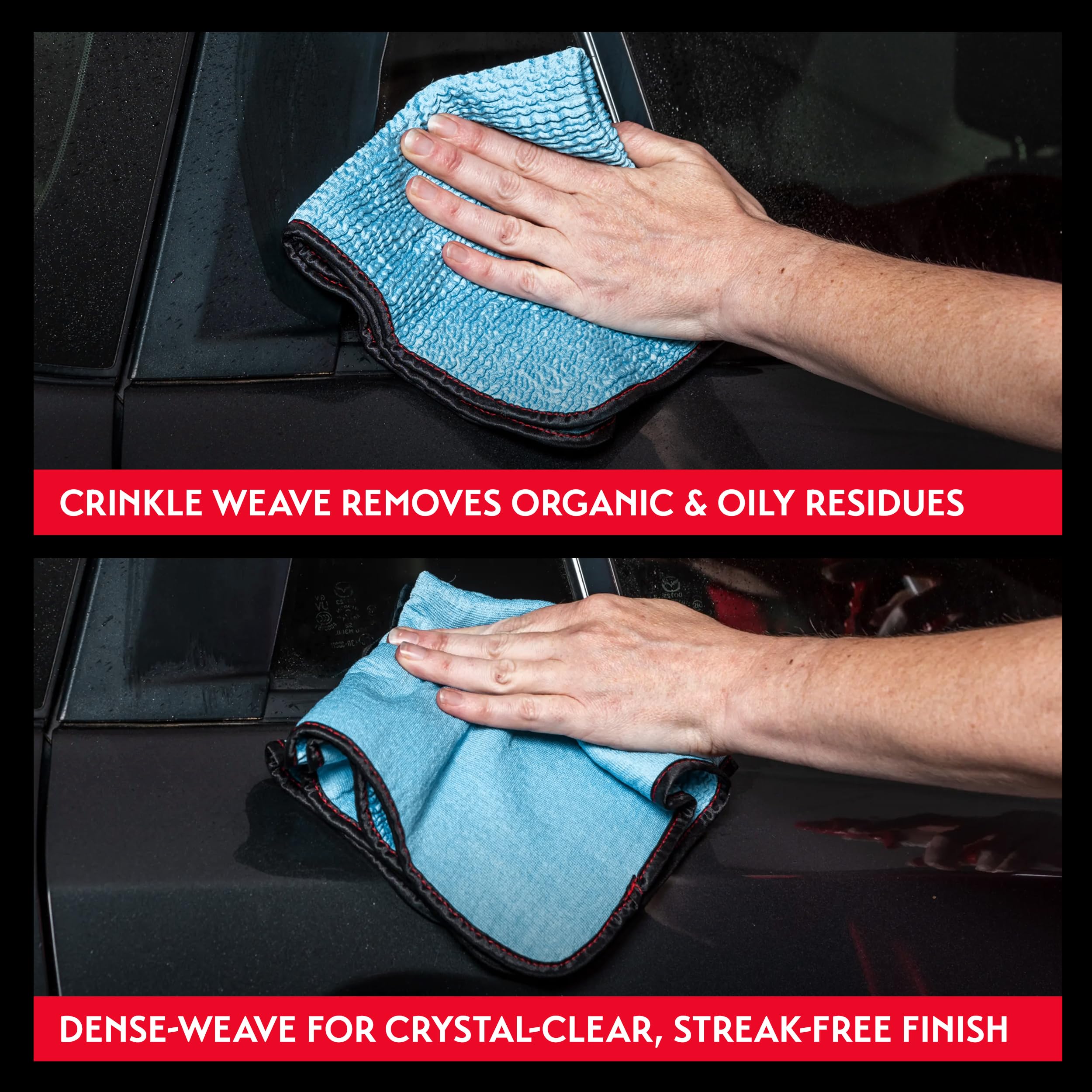 Griot's Garage PFM Crinkle Glass Towels for Car Detailing, Streak-Free Cleaning for Windows, Windshield, Mirrors, and More, 16" x 16", 55583, Set of 3 - Image 4