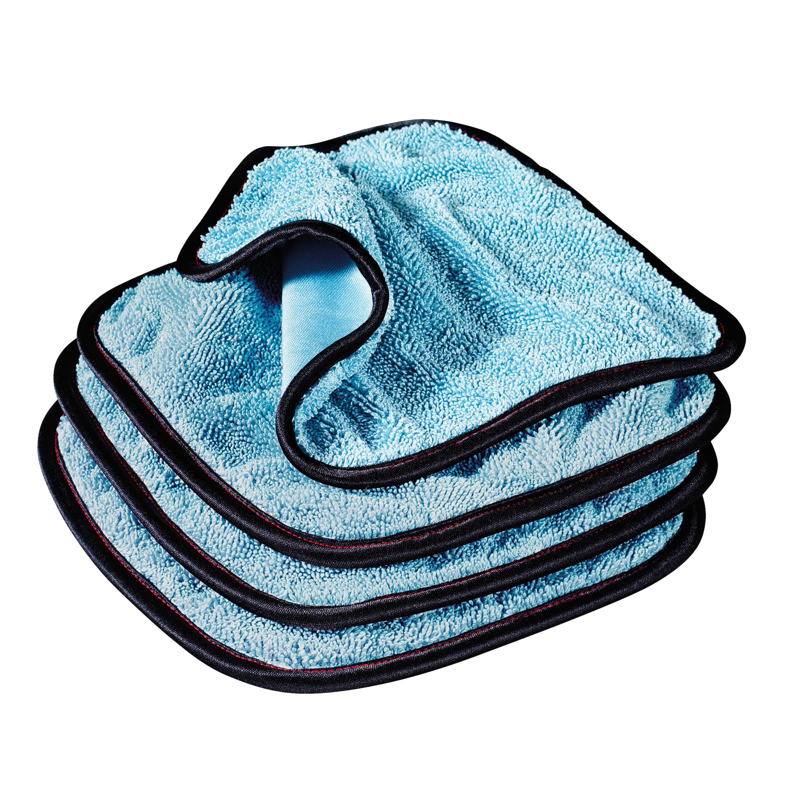 Griot's Garage PFM Dual Weave Glass Towels for Car Windows and Windshield Cleaning, Cloths for Auto Detailing, Double-Sided, Set of 4, 9" x 9", 55582