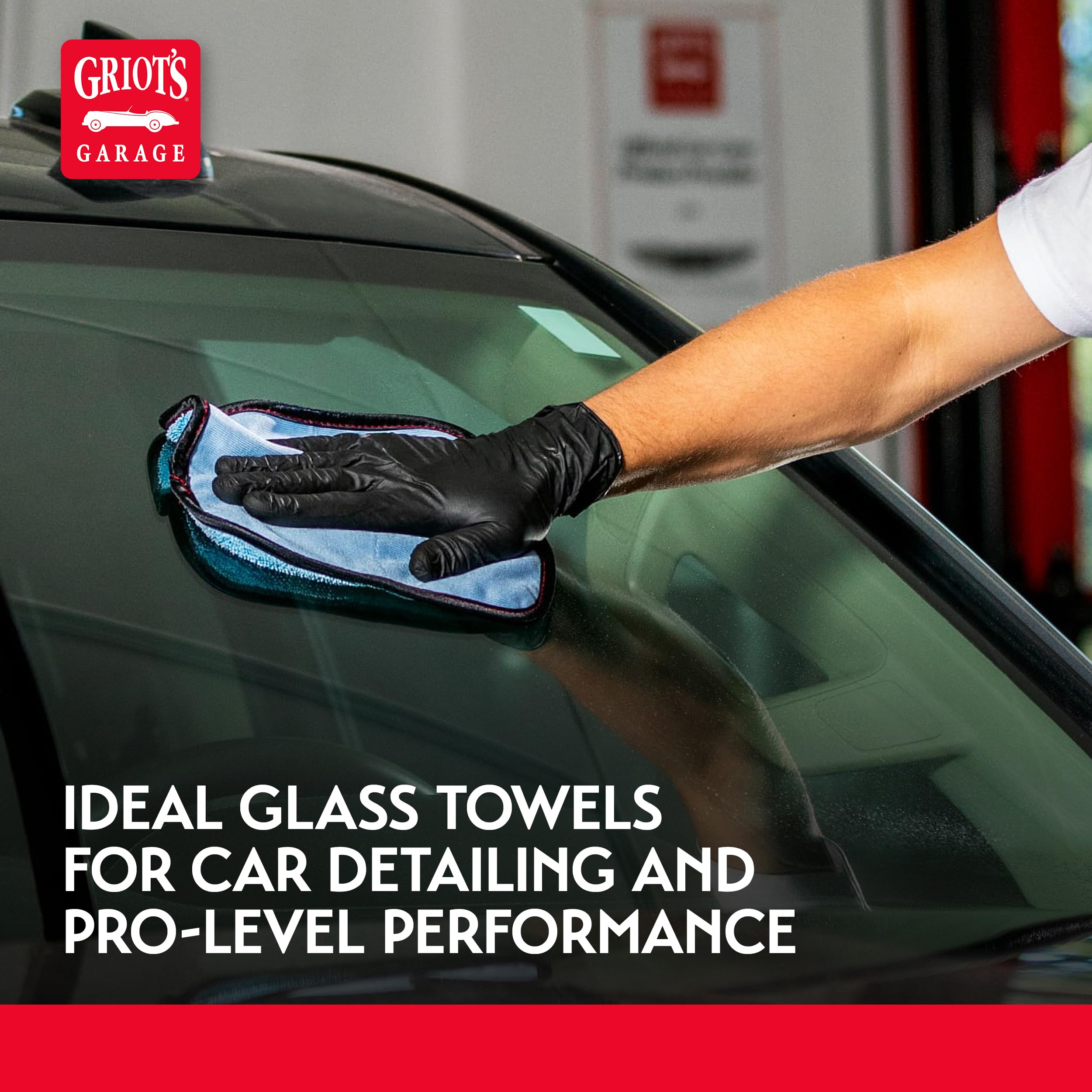 Griot's Garage PFM Dual Weave Glass Towels for Car Windows and Windshield Cleaning, Cloths for Auto Detailing, Double-Sided, Set of 4, 9" x 9", 55582 - Image 5