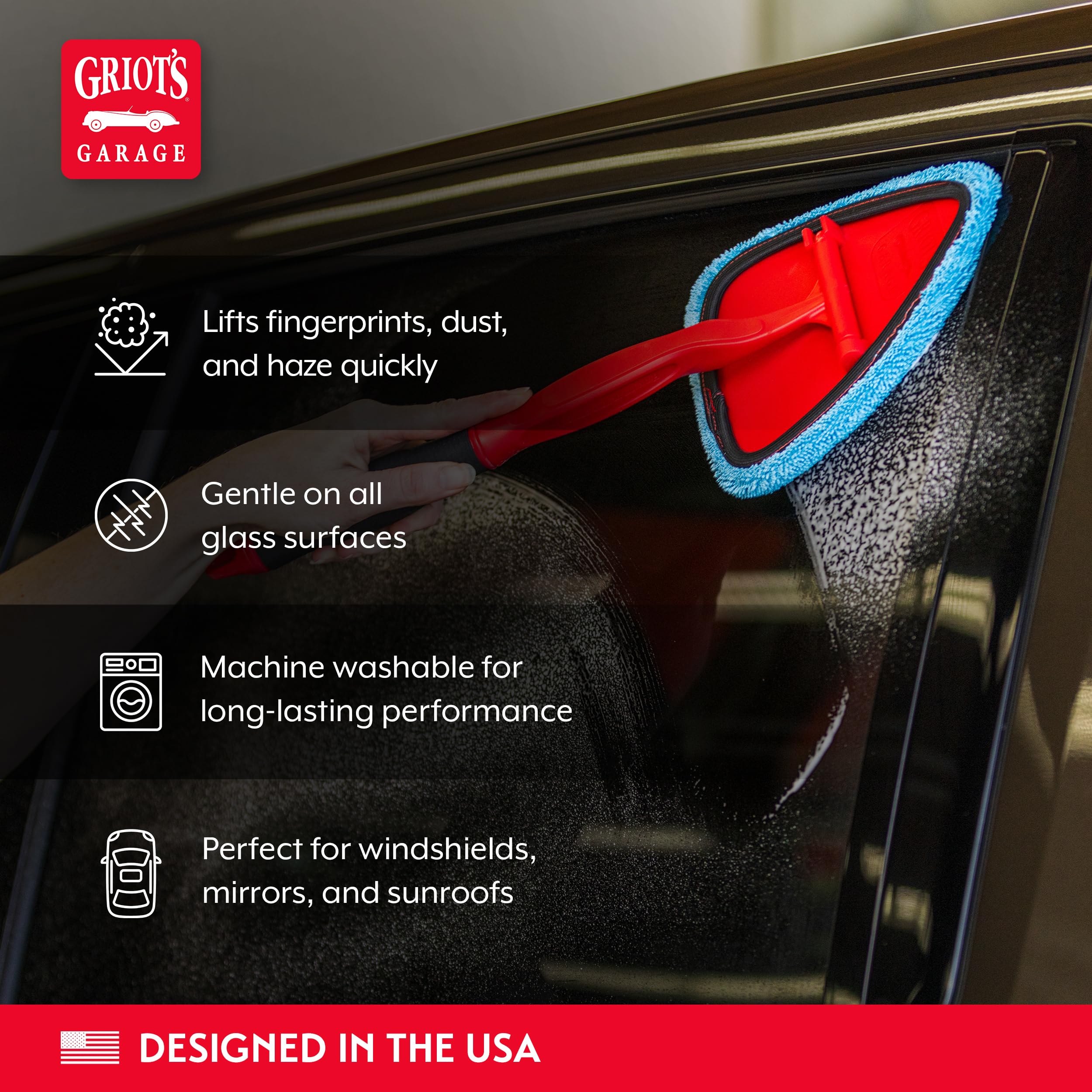 Griot's Garage PFM Microfiber Glass Bonnets, Cleaning Pads Compatible with Easy Reach Detailing Wand for Windshields, Windows, 90269, Set of 3 - Image 3