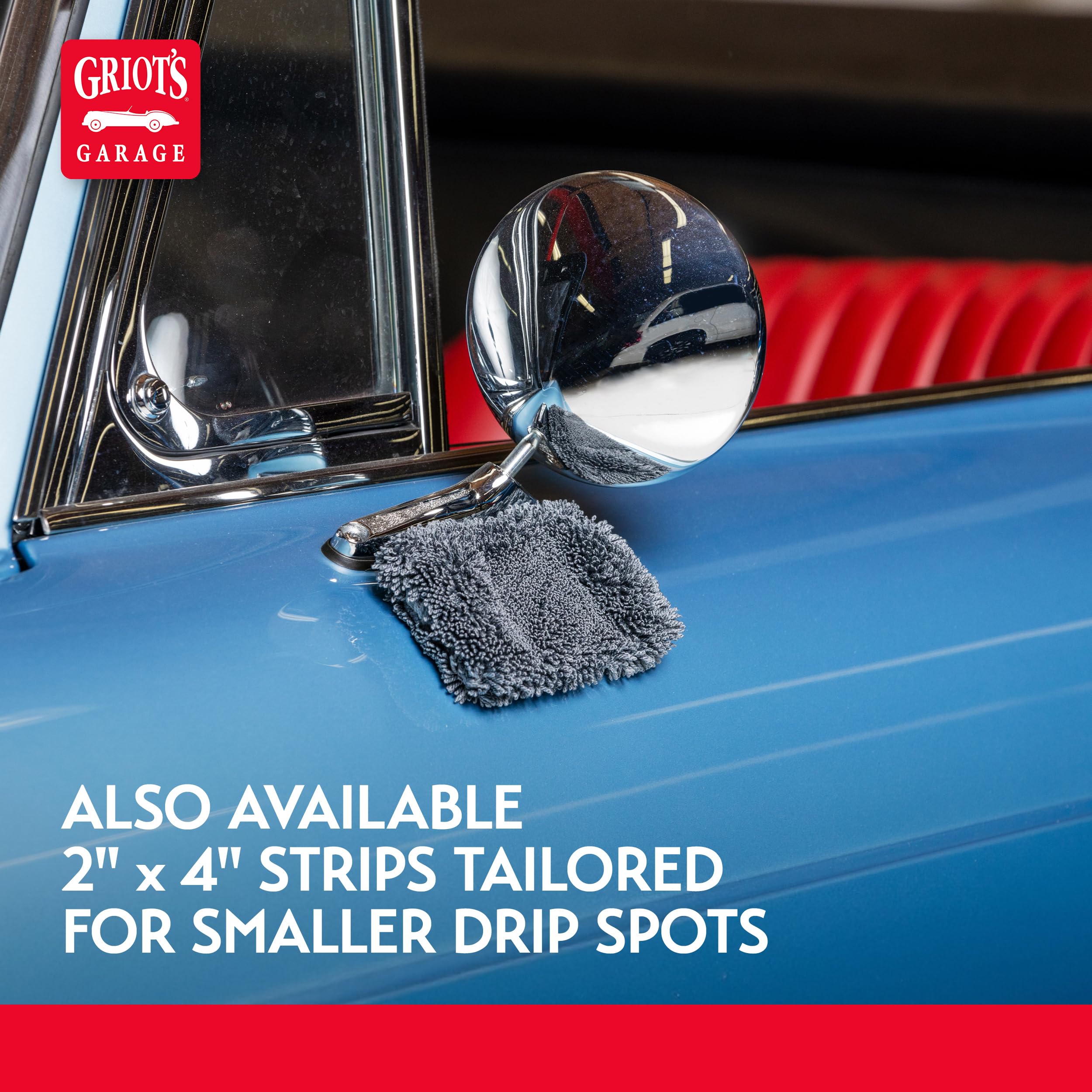 Griot's Garage PFM Trickle Trap, Hyper-Absorbent Car Drying Pads, Prevents Water Spots and Etching, Machine Washable, XL 2" x 12”, Set of 2 - Image 5