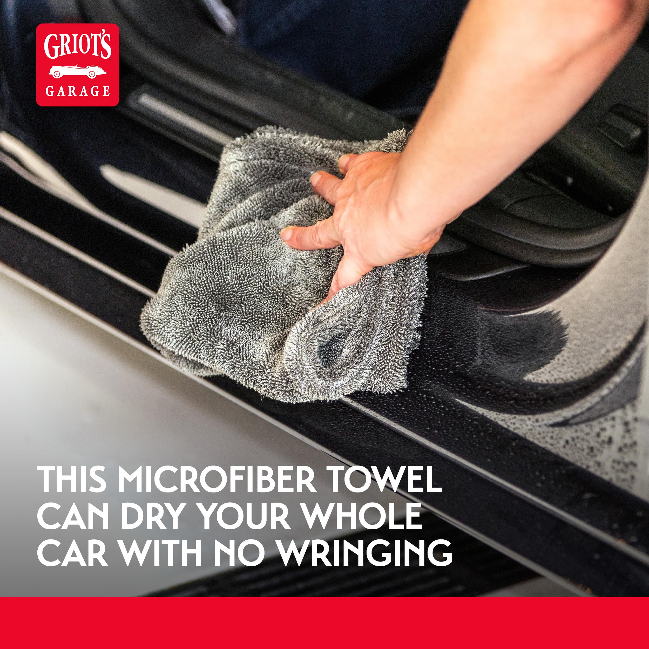 Griot's Garage PFM Ultrafast Edgeless Towels for Car Cleaning and Detailing, Hyper-Absorbent, Scratch-Free, Compact, 16” x 16”, Set of 2, 55539 - Image 4