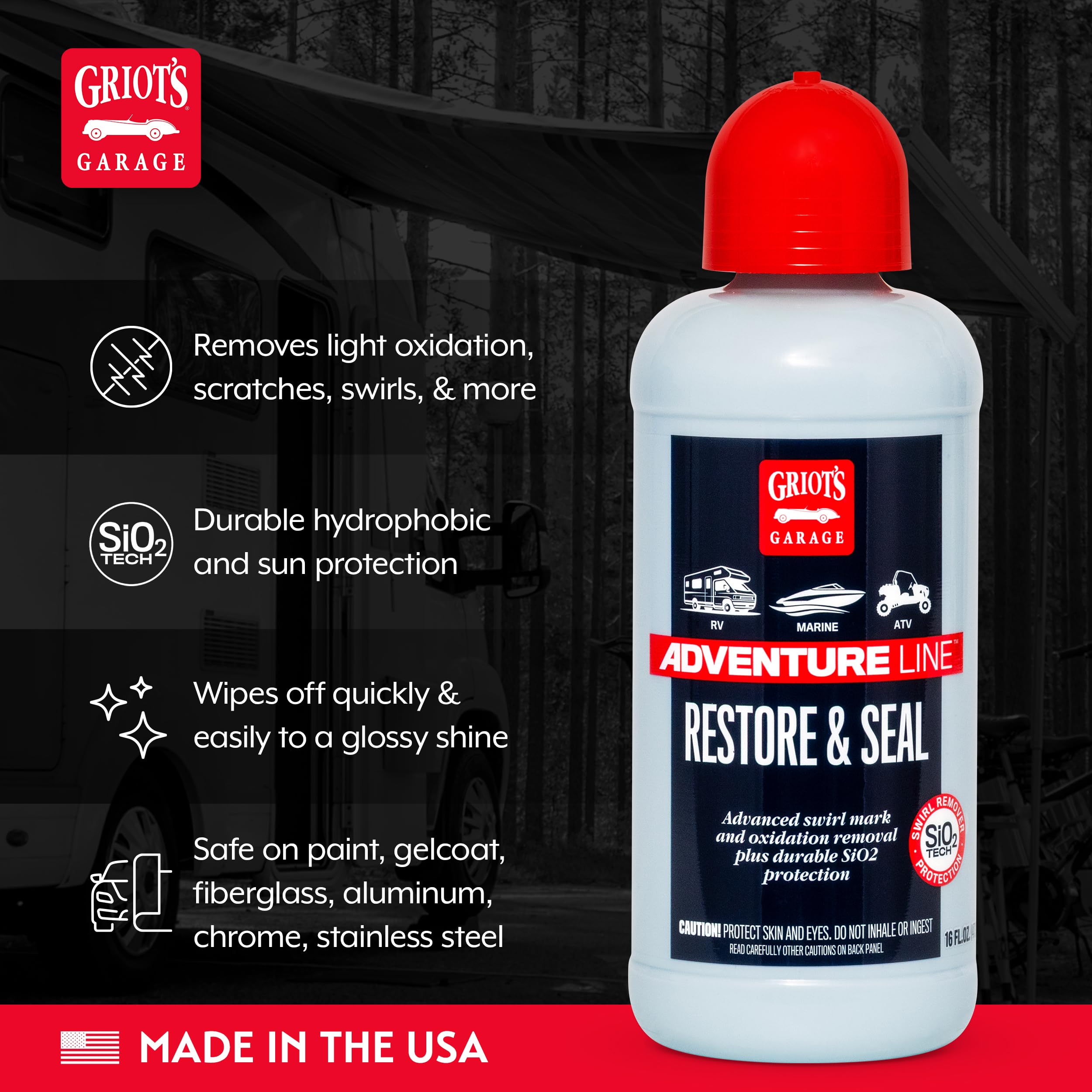 Griot's Garage Restore and Seal, Auto Detailing and Polishing for RVs, Campers, Boats, ATVs, Motorcycles, Works on Paint, Chrome, Steel and More, 10826, 16oz - Image 3