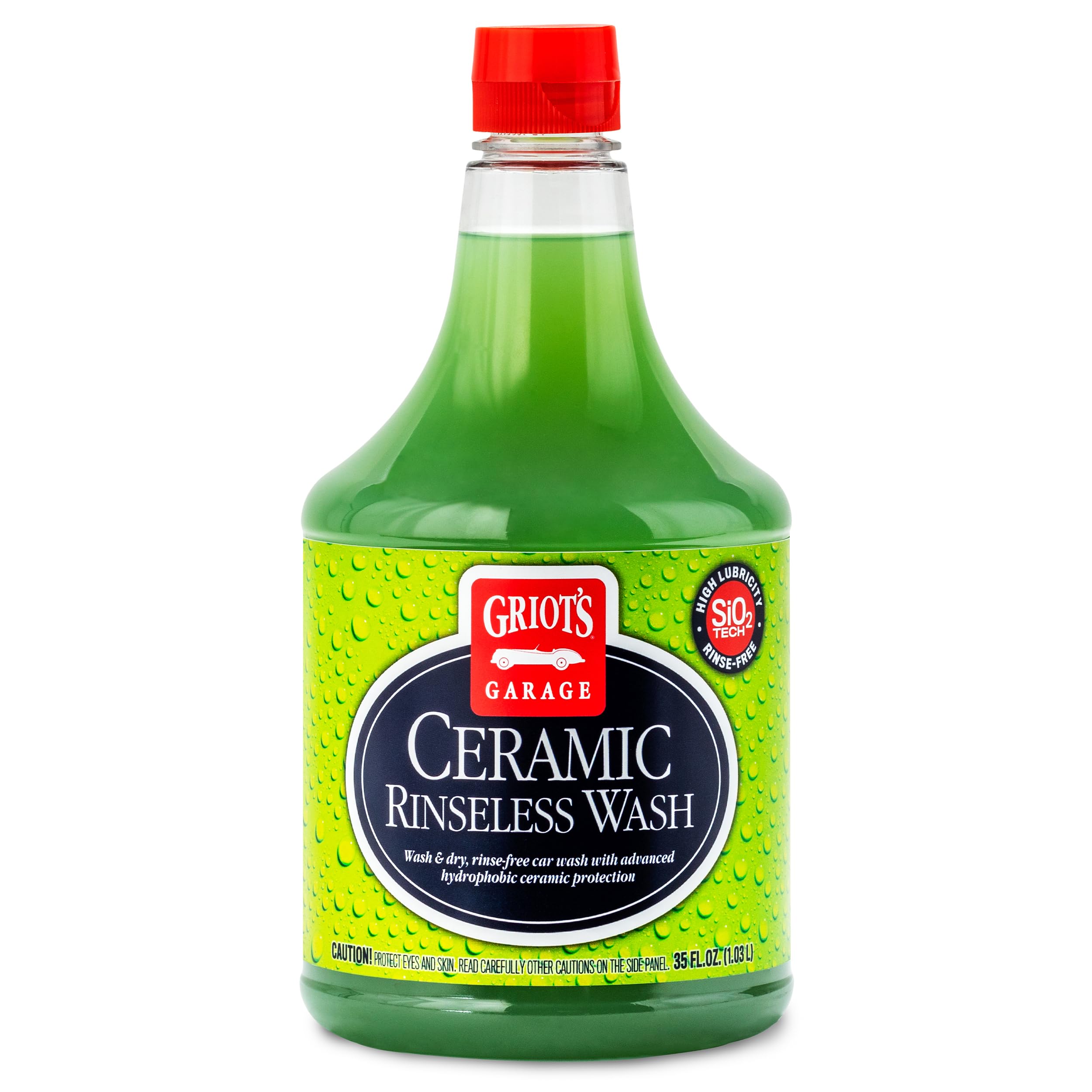 Griot's Garage Rinseless Wash and Wax for Car Cleaning and Detailing, No-Rinse, Waterless Formula For RVs, Boats, Trucks, Motorcycles, 10818, 35 oz