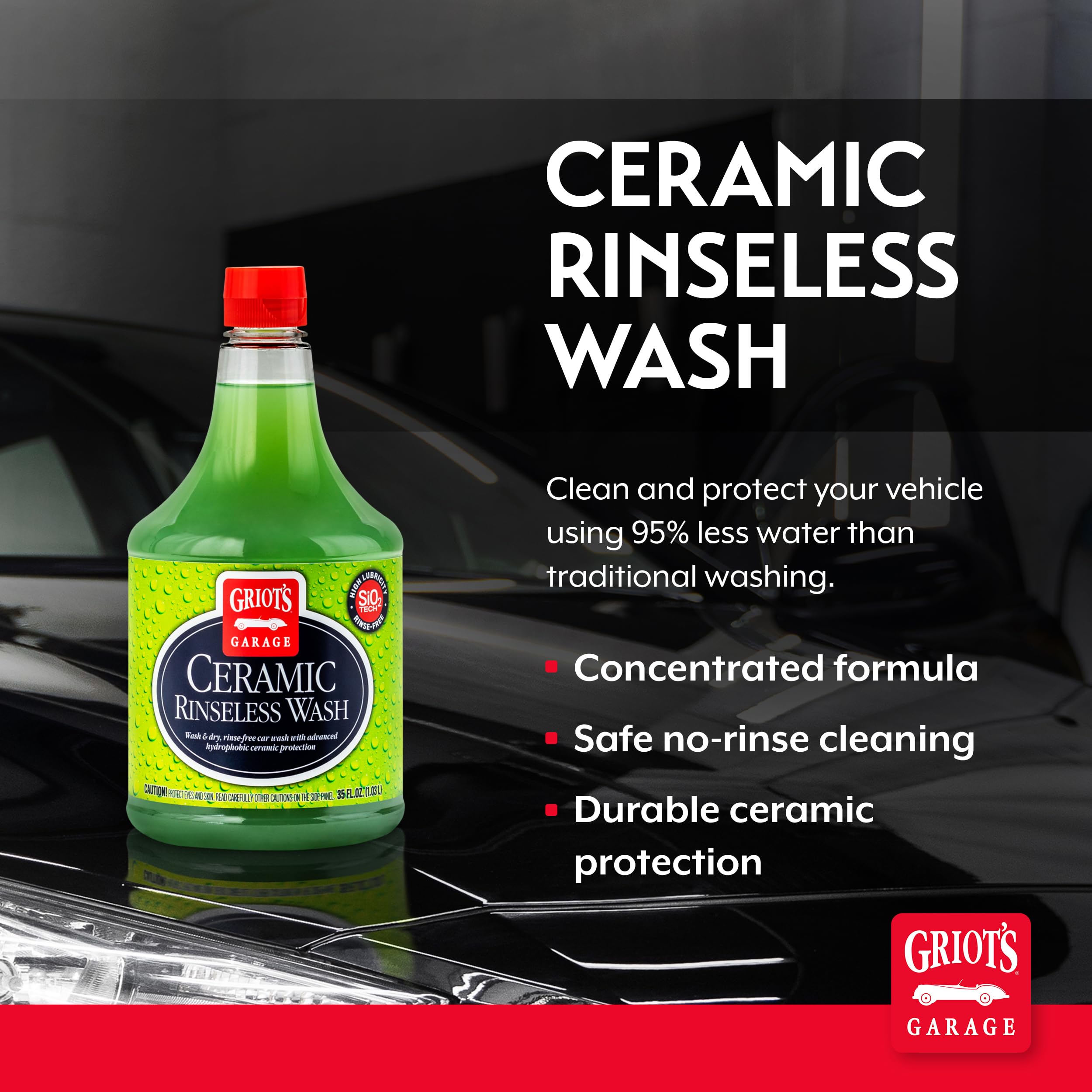 Griot's Garage Rinseless Wash and Wax for Car Cleaning and Detailing, No-Rinse, Waterless Formula For RVs, Boats, Trucks, Motorcycles, 10818, 35 oz - Image 2
