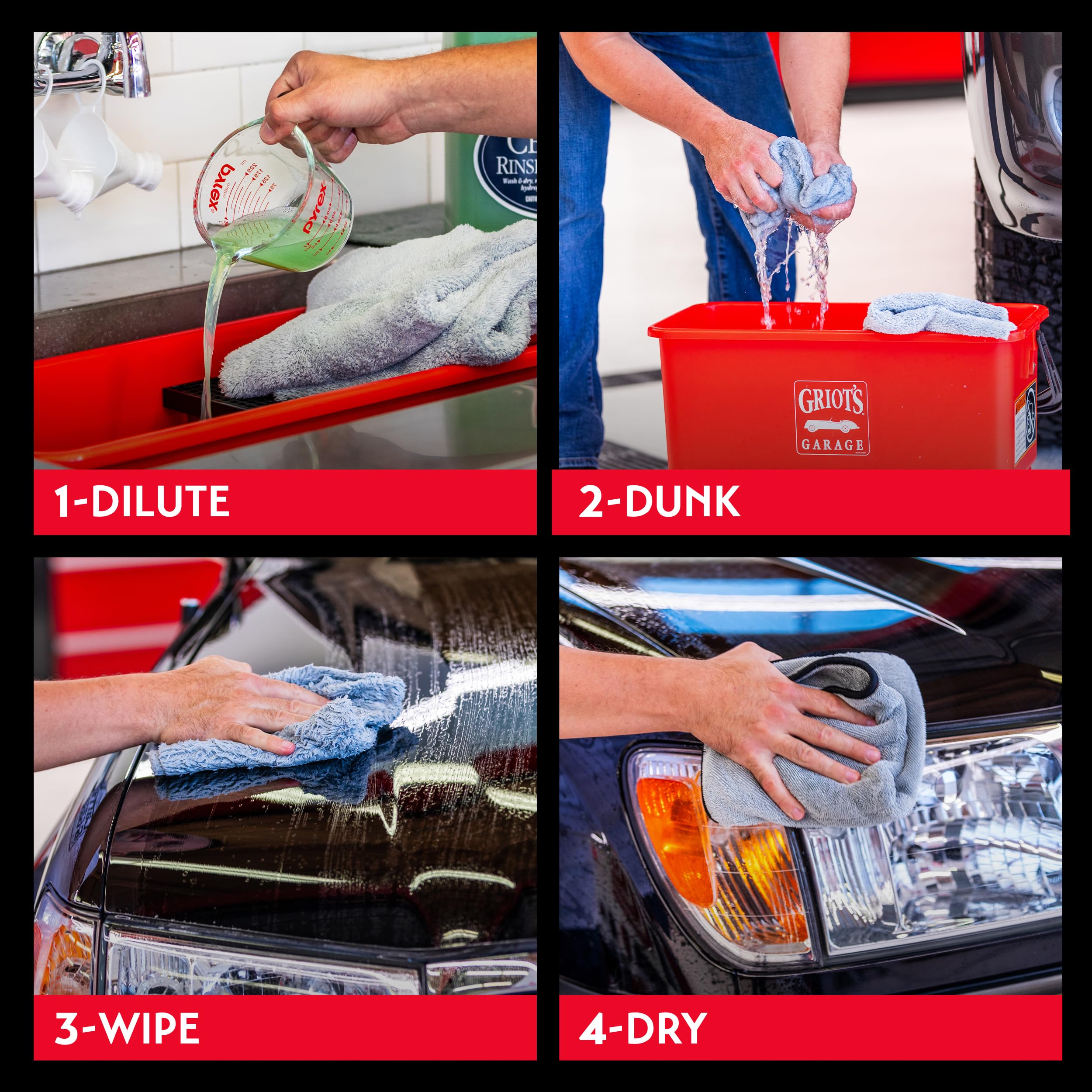 Griot's Garage Rinseless Wash and Wax for Car Cleaning and Detailing, No-Rinse, Waterless Formula For RVs, Boats, Trucks, Motorcycles, 10818, 35 oz - Image 4