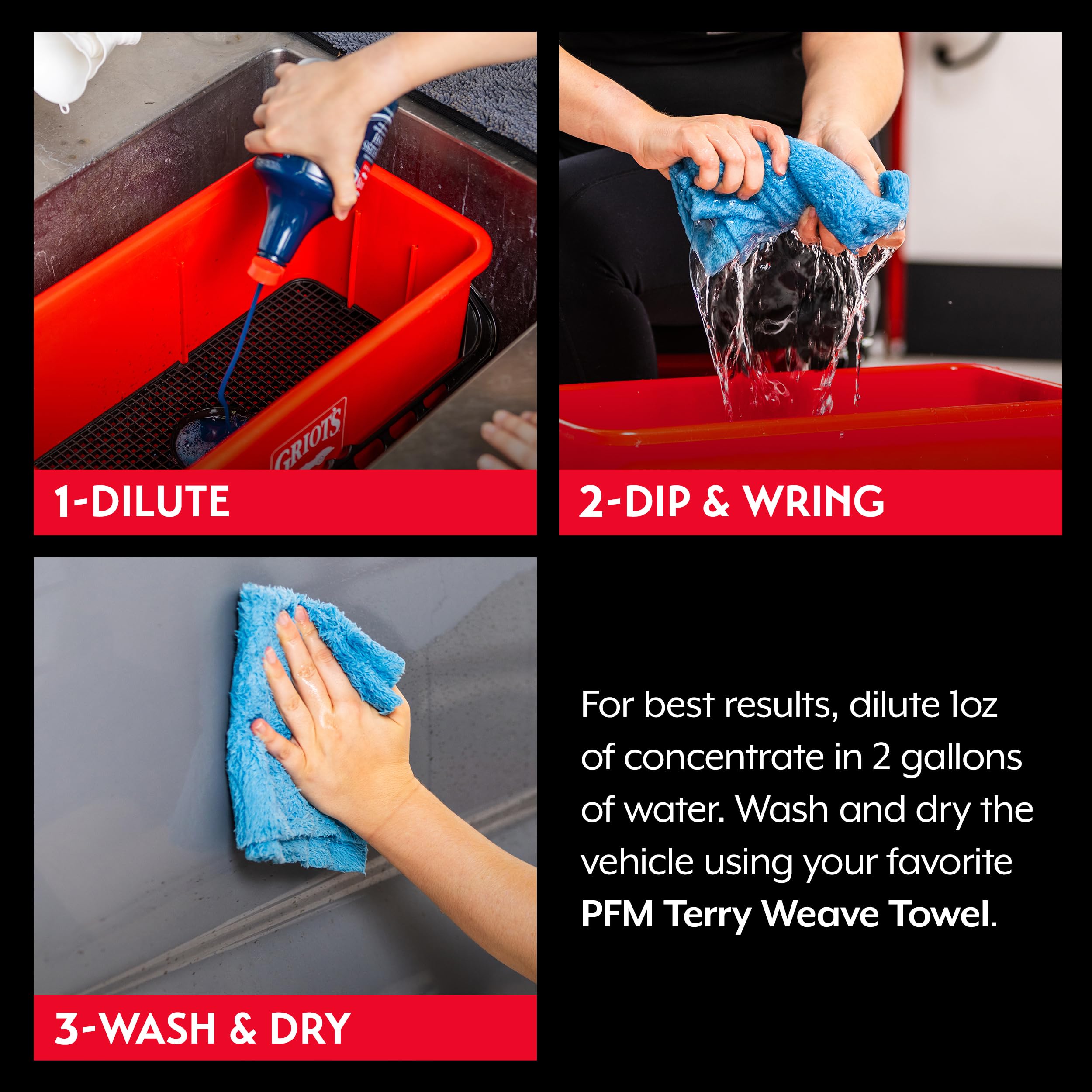 Griot's Garage Rinseless Wash for Car Cleaning and Detailing, No-Rinse Vehicle Washing, Dilutes Into Detailer, Clay Bar Lubricant, 10479, 35oz - Image 4
