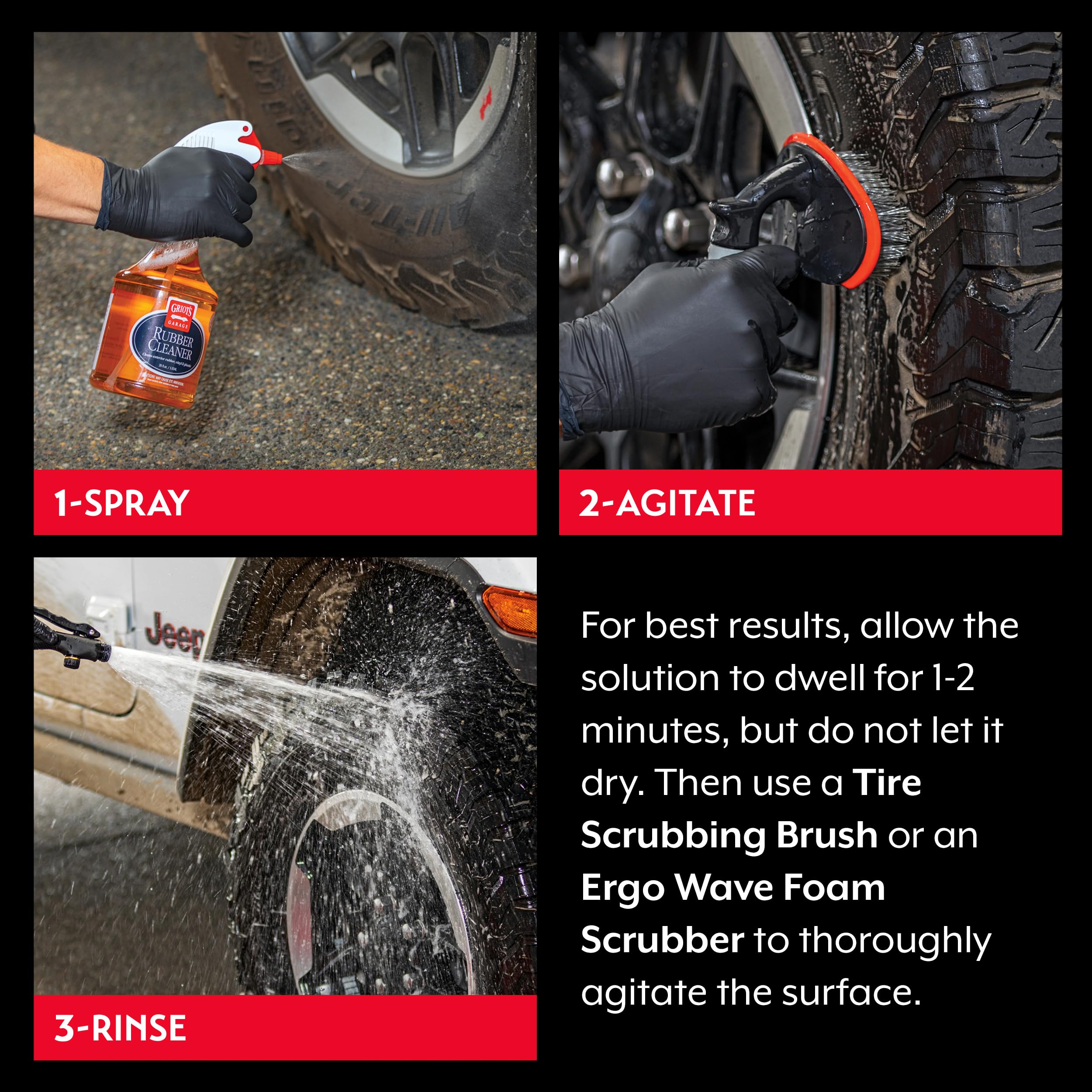 Griot's Garage Rubber Cleaner for Car Cleaning and Detailing, Works on Tires, Trims, and Moldings 11136, 35oz - Image 4