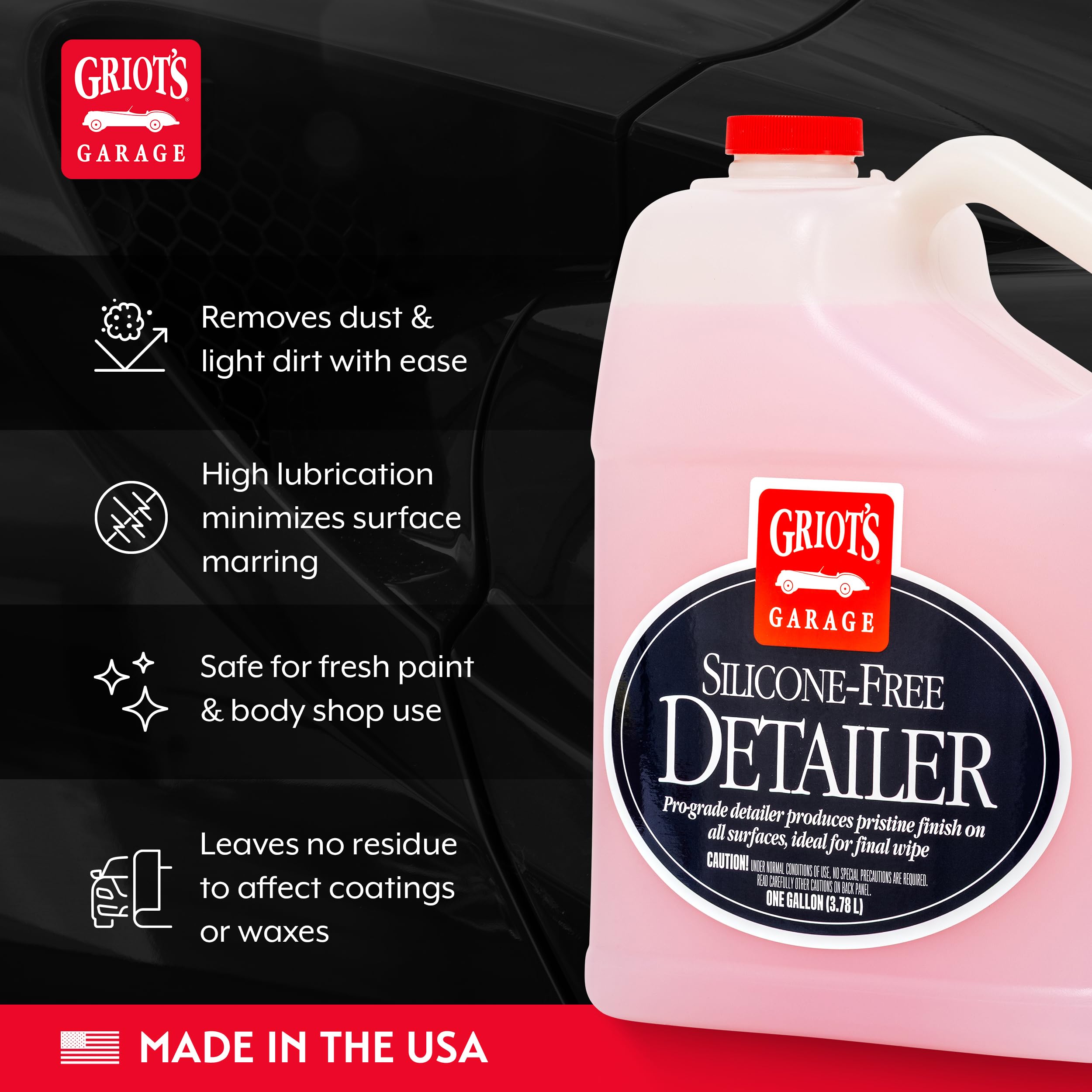 Griot's Garage Silicone-Free Detailer, Car Exterior Cleaner, Lubricated, Body-Shop Safe Auto Detail Spray for All Paint Finishes, One Gallon, 10929 - Image 3