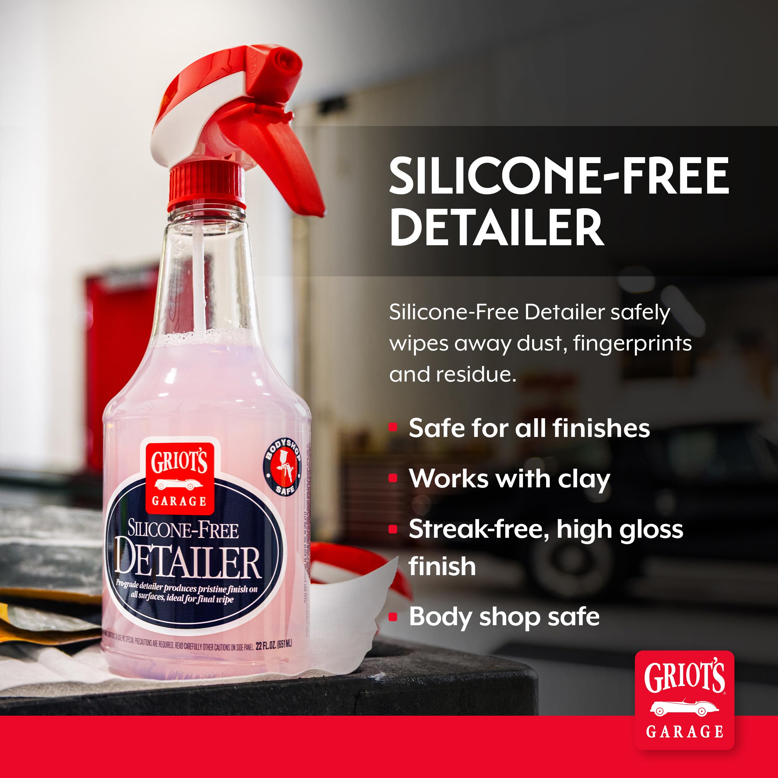 Griot's Garage Silicone-Free Detailer, Car Exterior Cleaner, Lubricated, Body-Shop Safe Auto Detail Spray for All Paint Finishes, 22oz, 10928 - Image 2