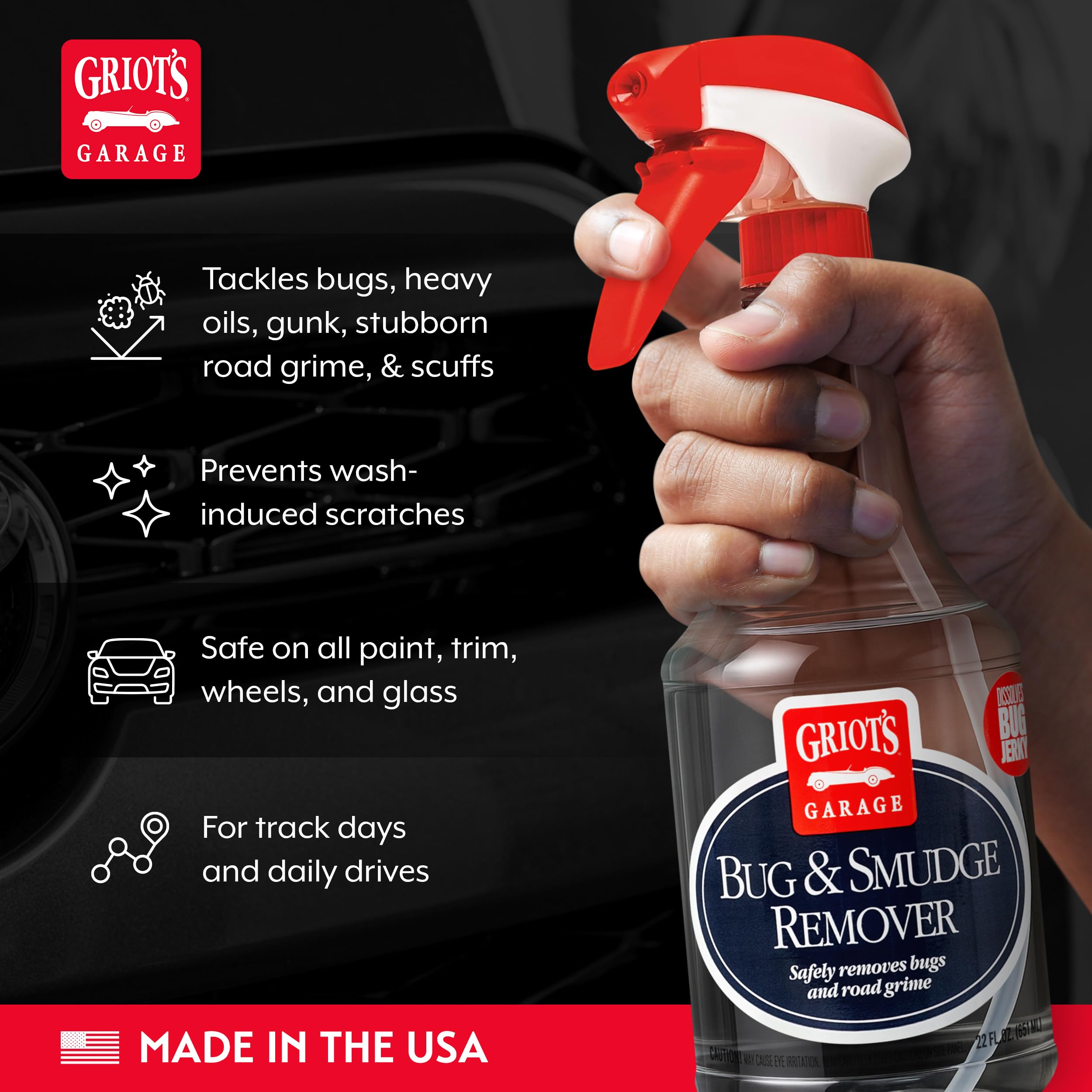 Griot's Garage Smudge Remover, Car Cleaning Spray for Spot Removal, Works on All Exterior Surfaces, Releases Smudges, Oil, Grime, and Scuffs, 22 oz - Image 3
