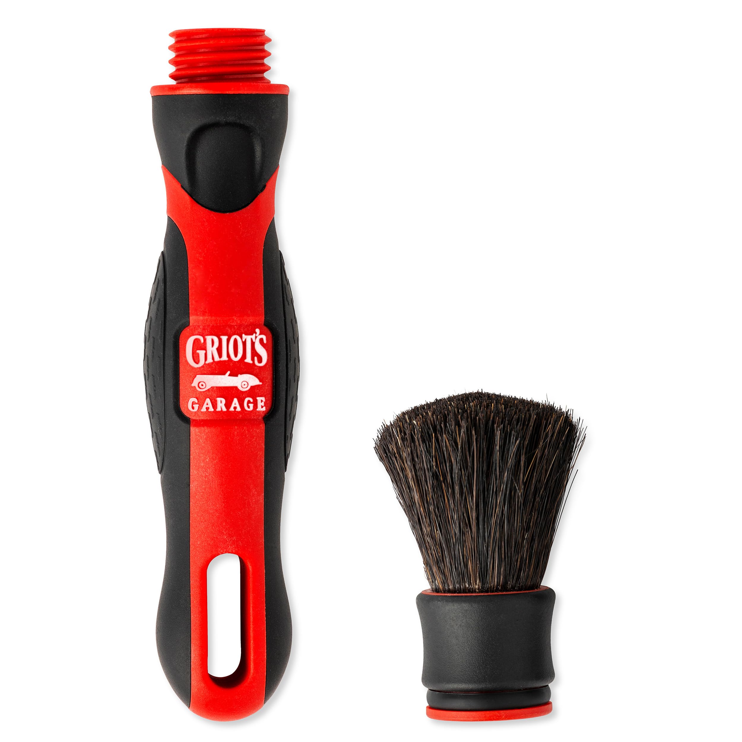 Griot's Garage Soft MOD Detail Brush Head and Handle, Bristle Scrubber for Car Detailing and Light to Medium-Duty Cleaning, Standard Size