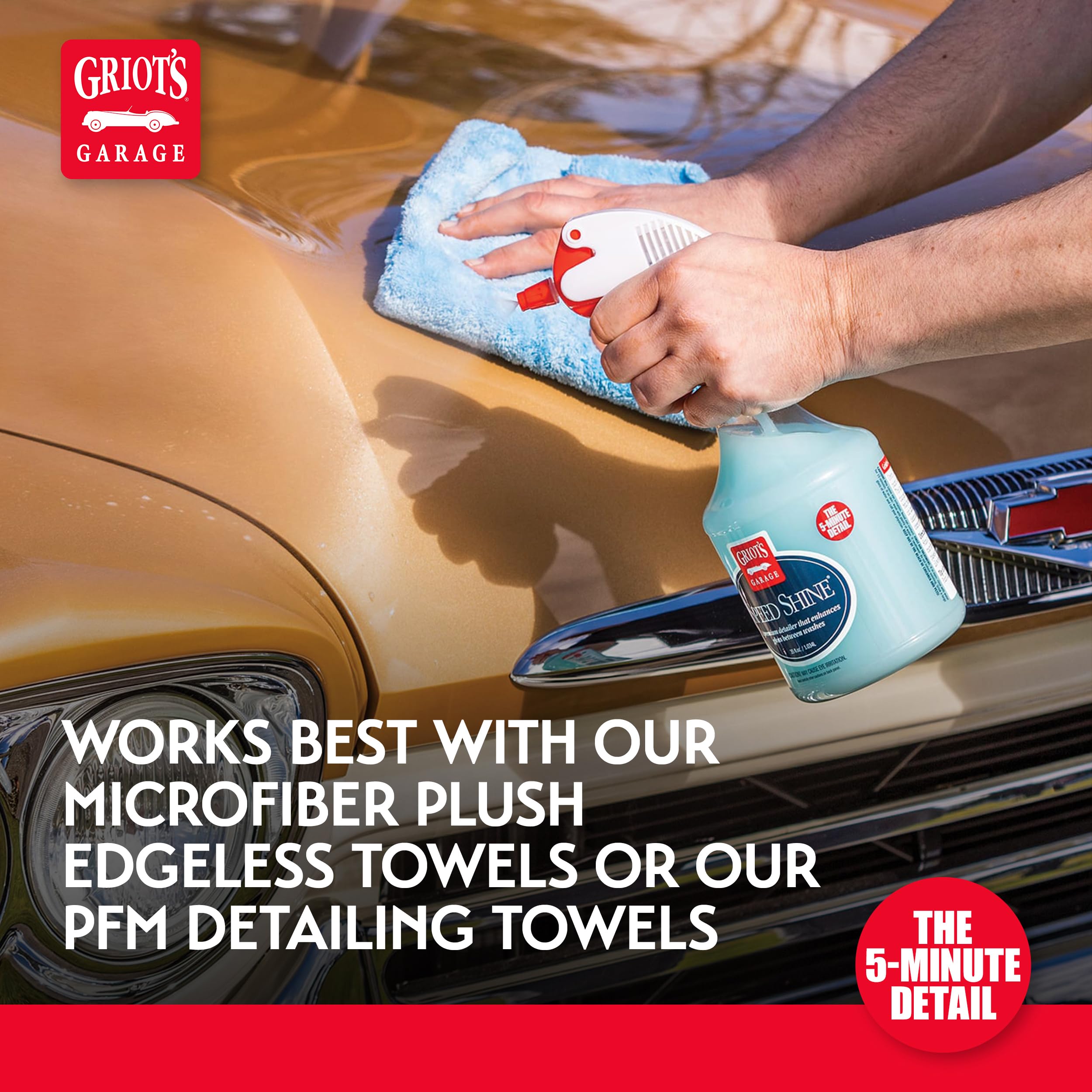 Griot's Garage Speed Shine for Car Detailing, Quick Detailer for All Exterior Surfaces, Trim and Wheels, Provides a Glossy Finish, 11146, 35 oz - Image 5