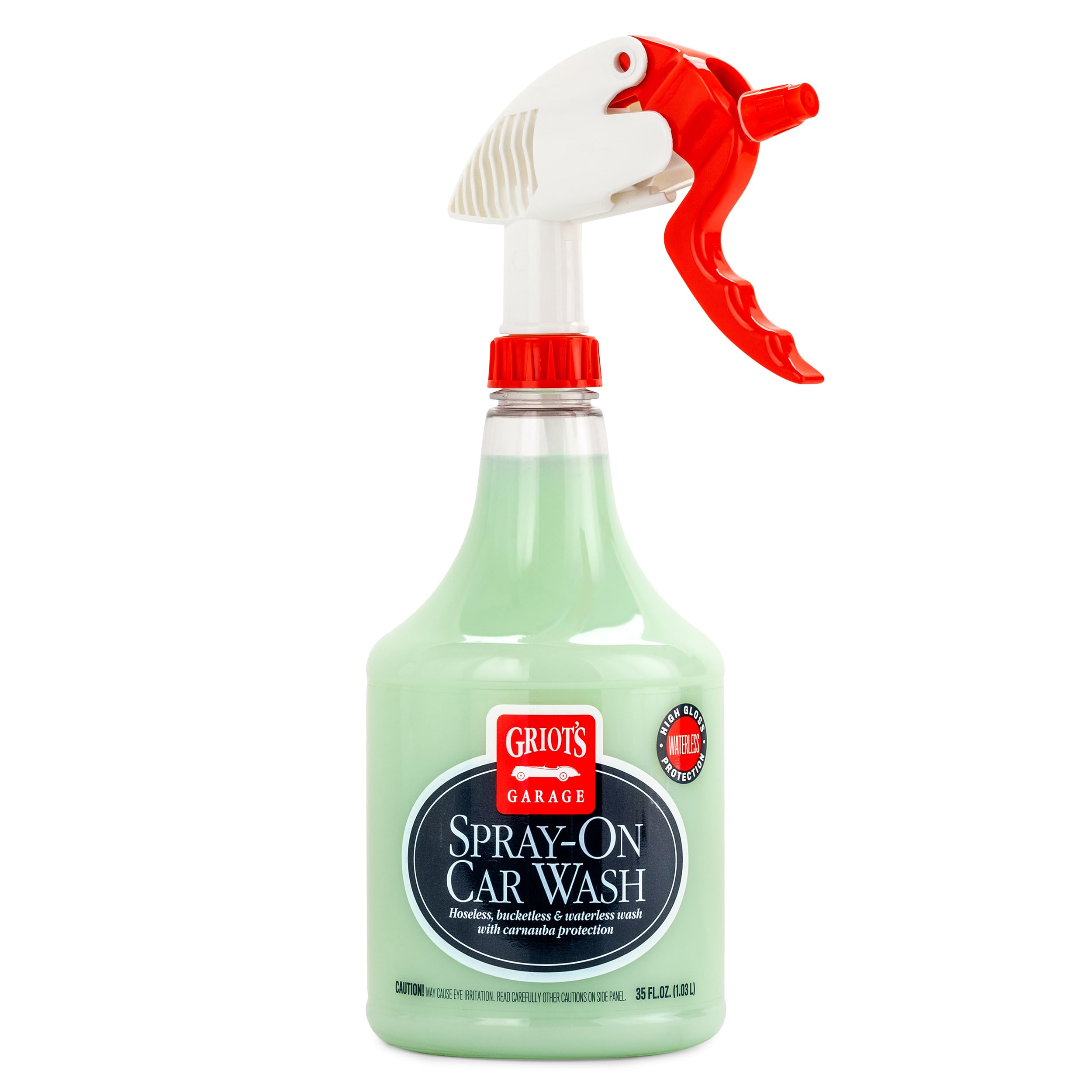 Griot's Garage Spray-On Car Wash for Vehicle Cleaning and Detailing, Rinseless and Waterless, No Hose and Bucket Needed, With Carnauba Wax Protection, 11065, 35oz