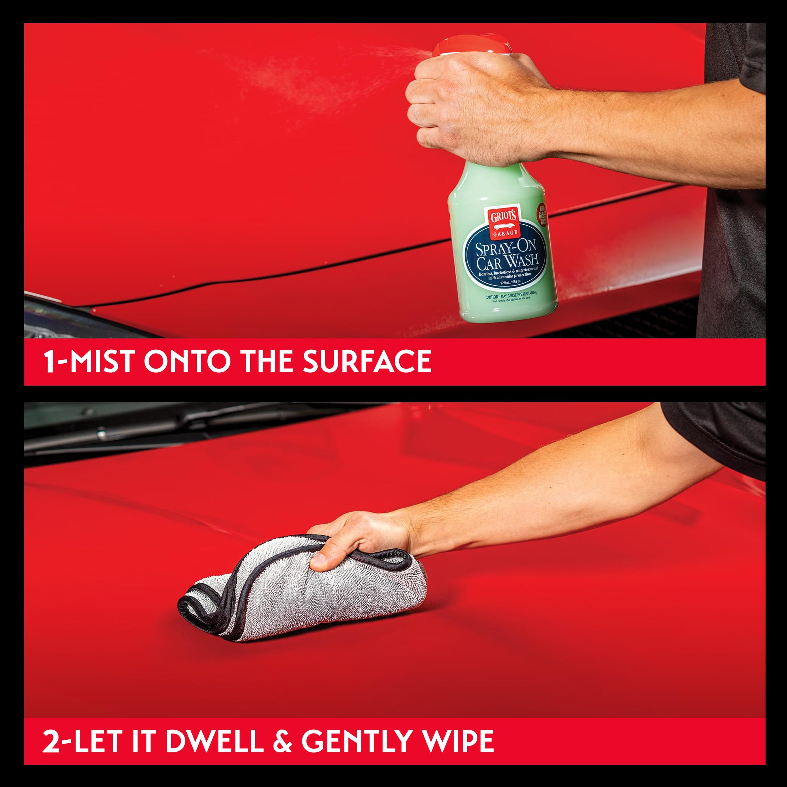 Griot's Garage Spray-On Car Wash for Vehicle Cleaning and Detailing, Rinseless and Waterless, No Hose and Bucket Needed, With Carnauba Wax Protection, 11065, 35oz - Image 4